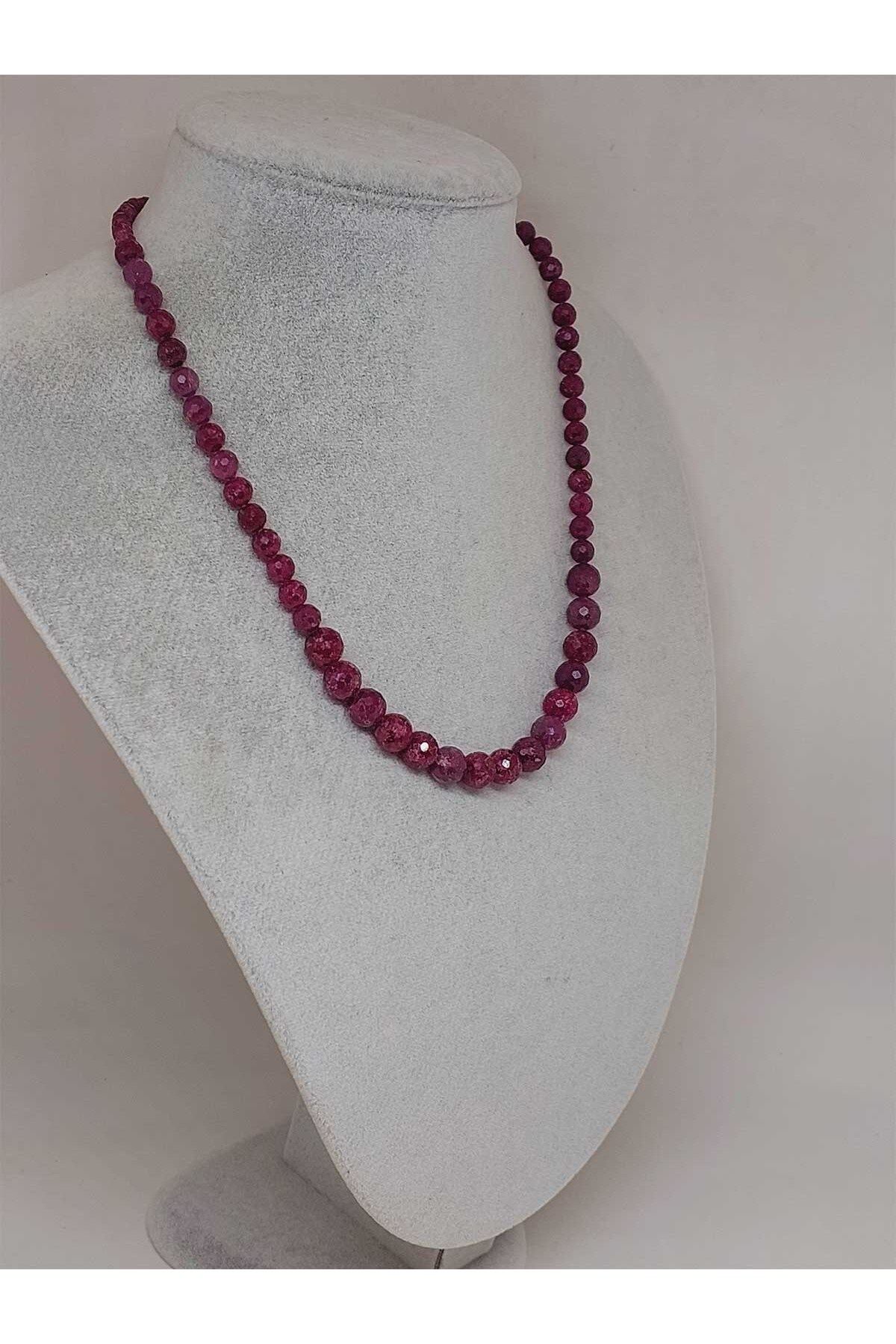 Yasamtohumu-Shining Stars Series Ruby Stone Design Necklace 4