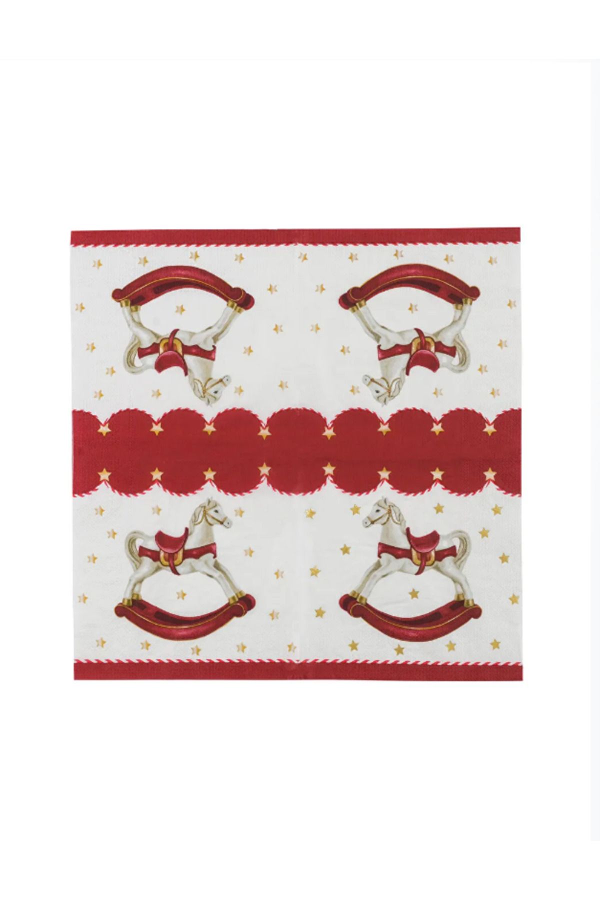 LC Waikiki-Lcw Home - Pack of 20 Red Horse and Ant Printed Paper Napkins 3