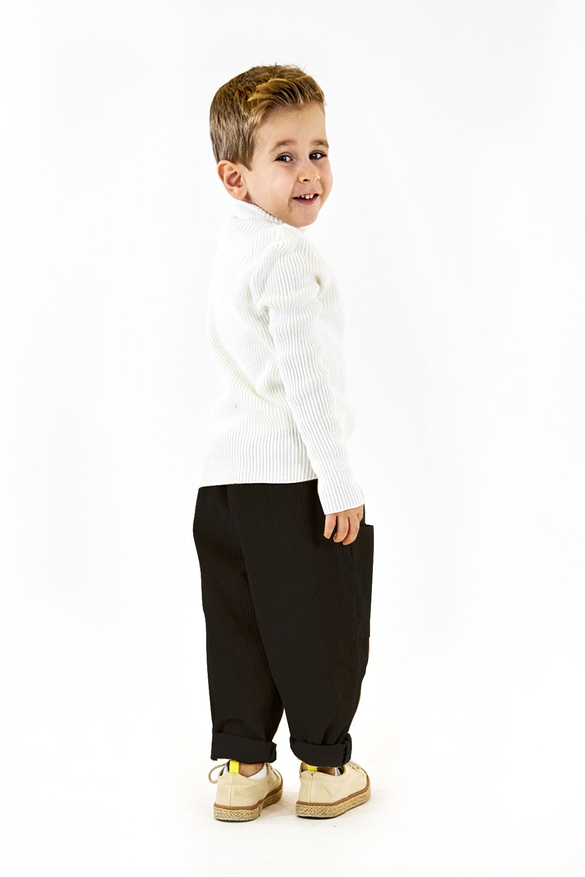 Catz Kids-Pack of 2 Soft Velvet Boyfriend Pants (Camel&Black) 3