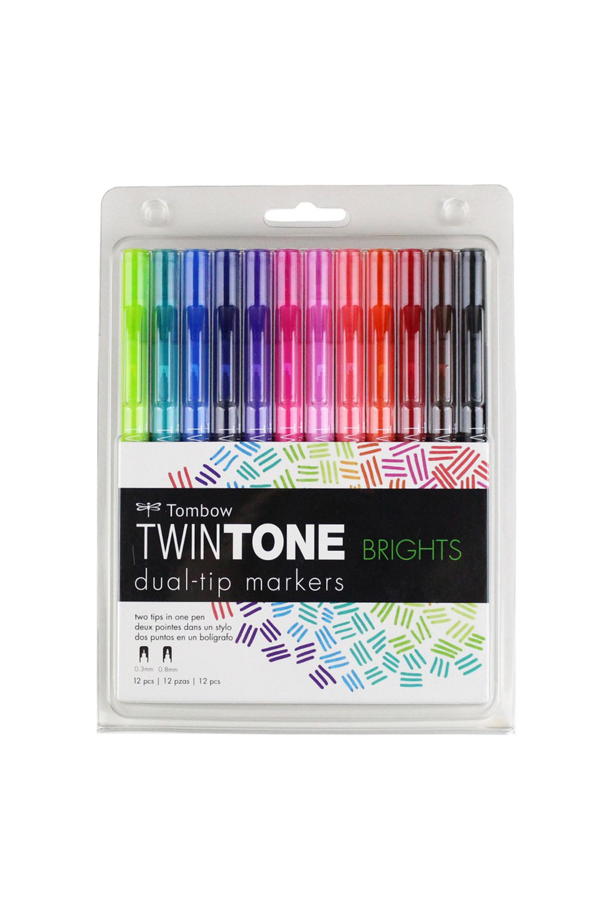 Tombow Twintone Dual Tip Markers - 12li Set (BRİGHTS)