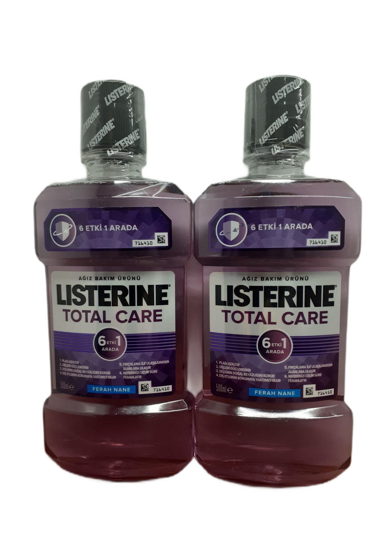 Listerine TOTAL CARE FERAH NANE AĞIZ BAKIM SUYU 500 ML X 2 ADET