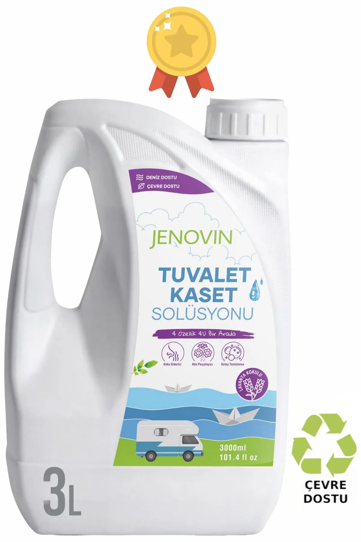 Jenovin Ölçek Hediyeli - Doğa Dostu Lavanta Aromalı Karavan Wc Kimyasalı 3l