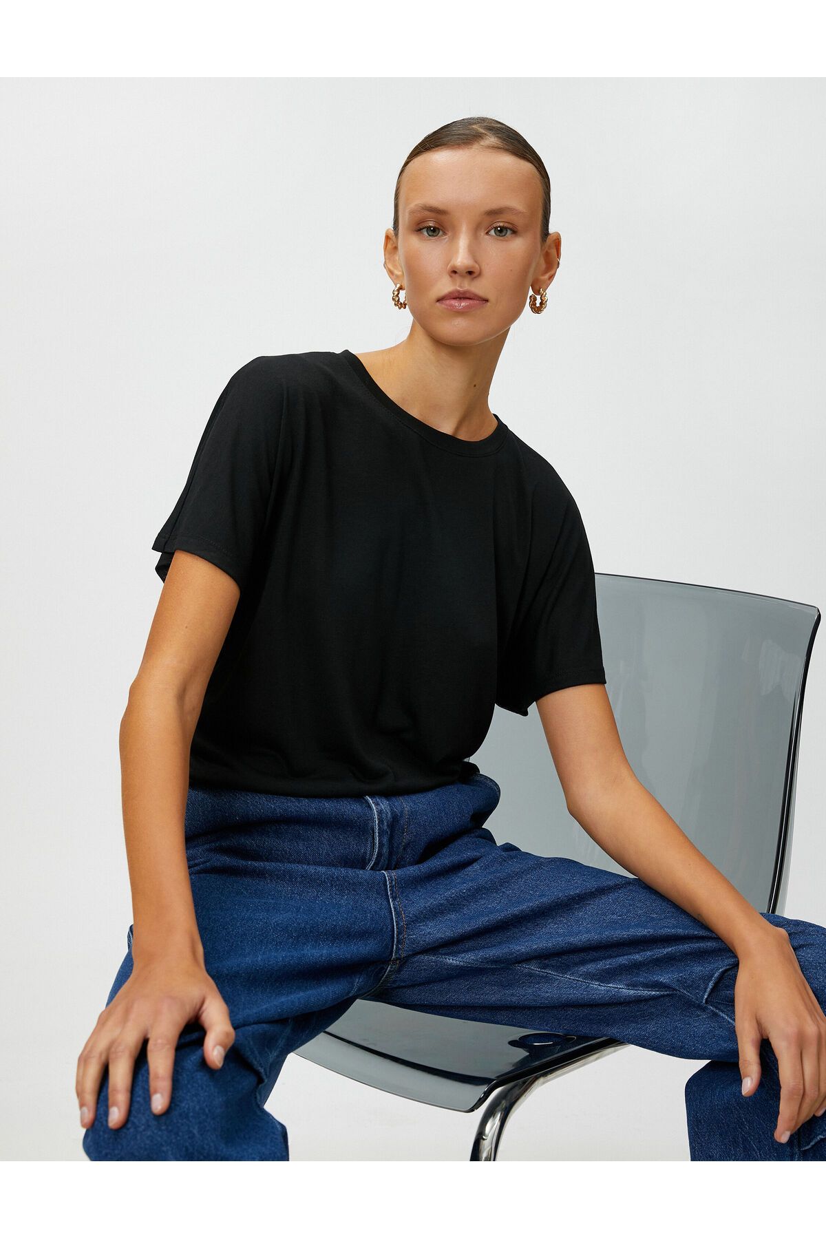 Koton-Tričko Relax Fit Crew Neck 1