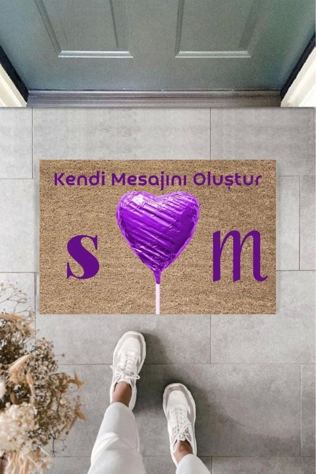 P Parla Dijital Baskı Kişiye Özel İç Kapı Dekorasyon Paspas PS11230