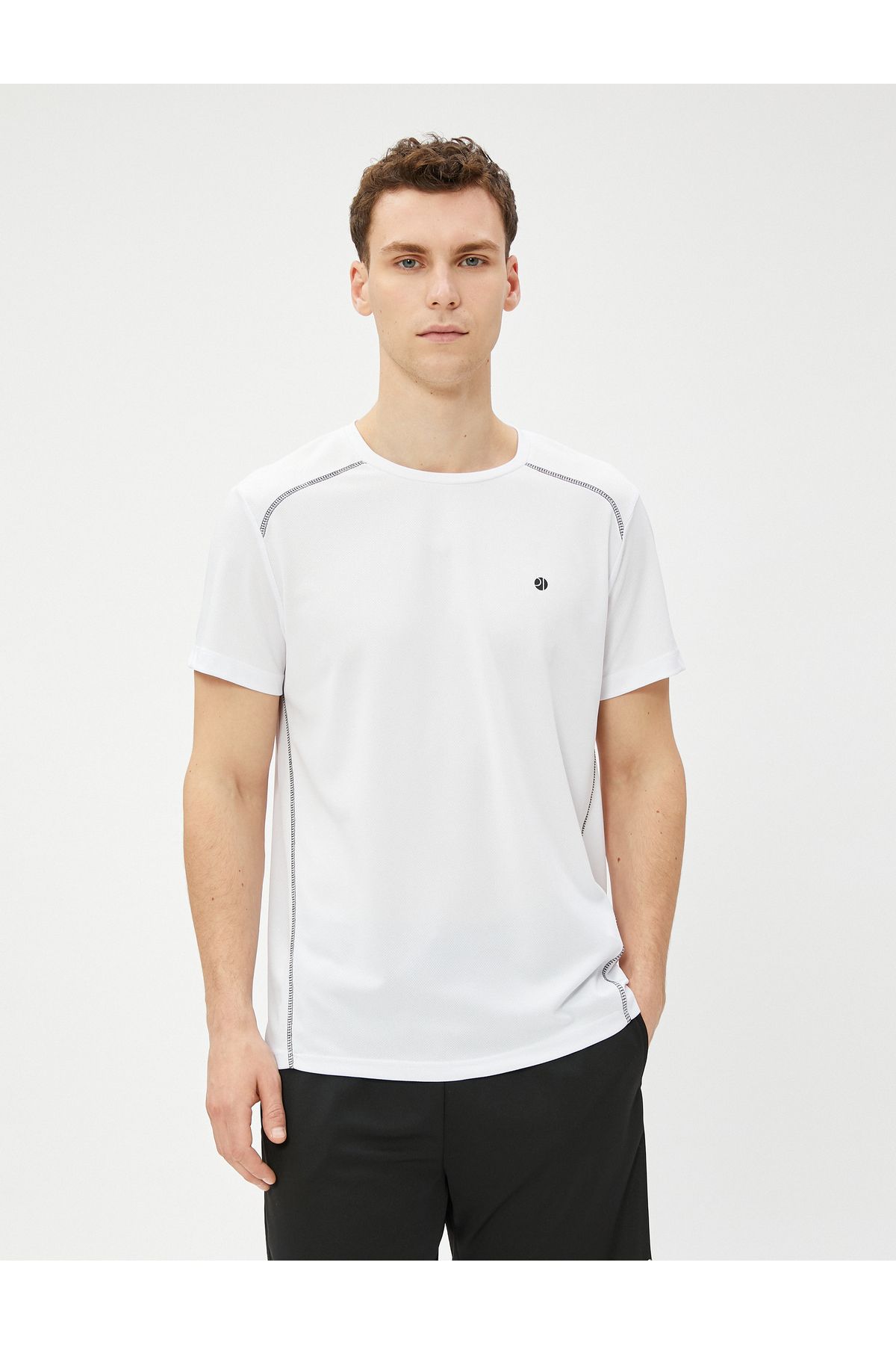 Koton-Sports T-Shirt with Stitching Detail Crew Neck Short Sleeve 3