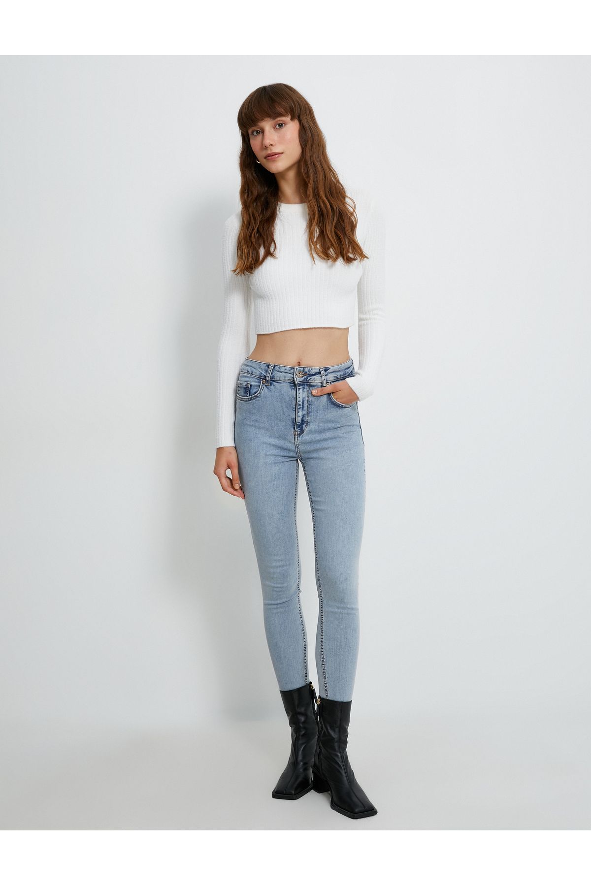Koton Dżinsy Z Wysokim Stanem I Wąskimi Nogawkami Slim Cut - Carmen Jean Kobieta - 26/32