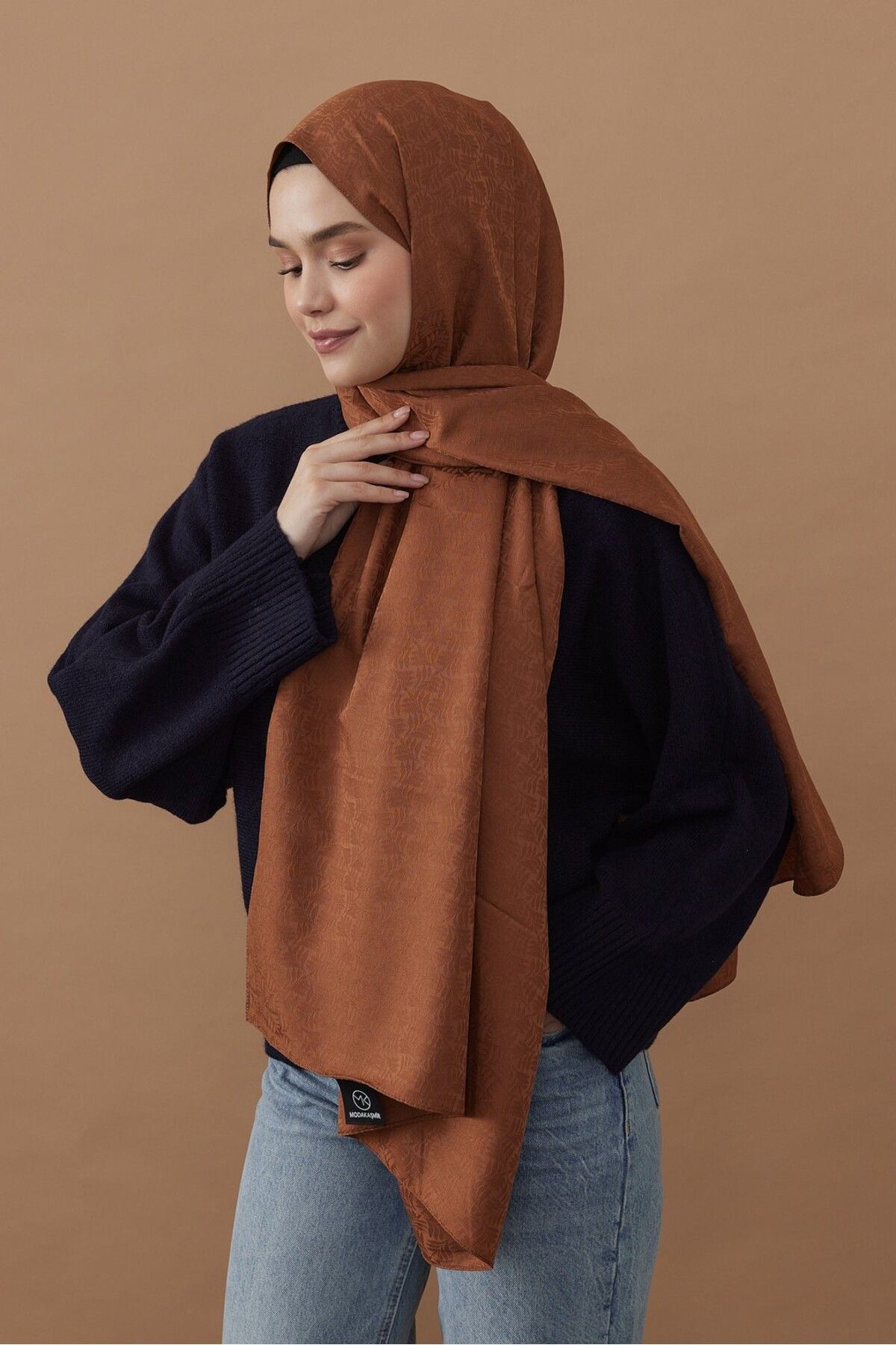 Modakaşmir-Şal cu model botanic din seria Jacquard mătăsos 3