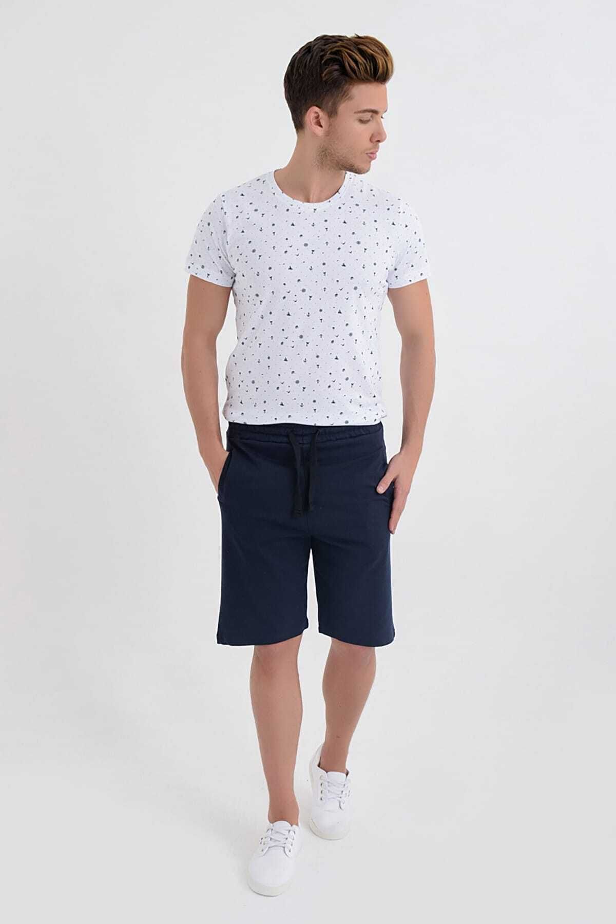 DYNAMO-Ανδρικό σορτς βερμούδα Navy Blue - 200 με ελαστική μέση και τσέπες 3