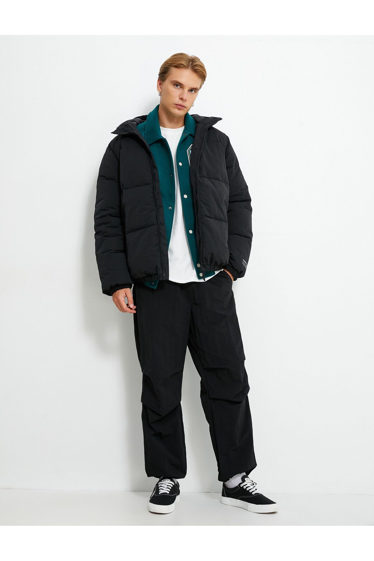 Koton-Puffer Jacket, Hooded, Pocket Detailed, Zippered 1