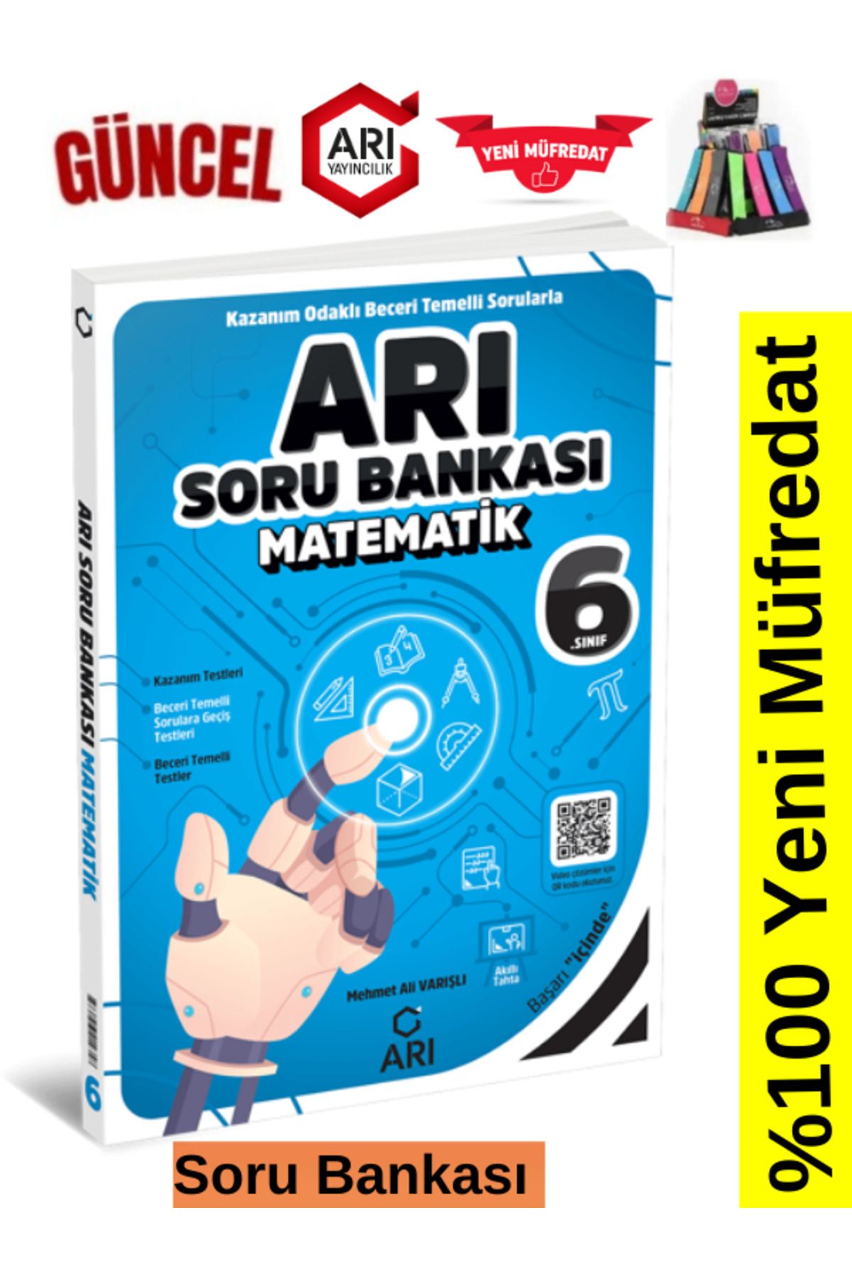 Arı Yayıncılık 2024-2025 Müfredat 6.Sınıf Matematik Soru Bankası Seti+Kalemlik