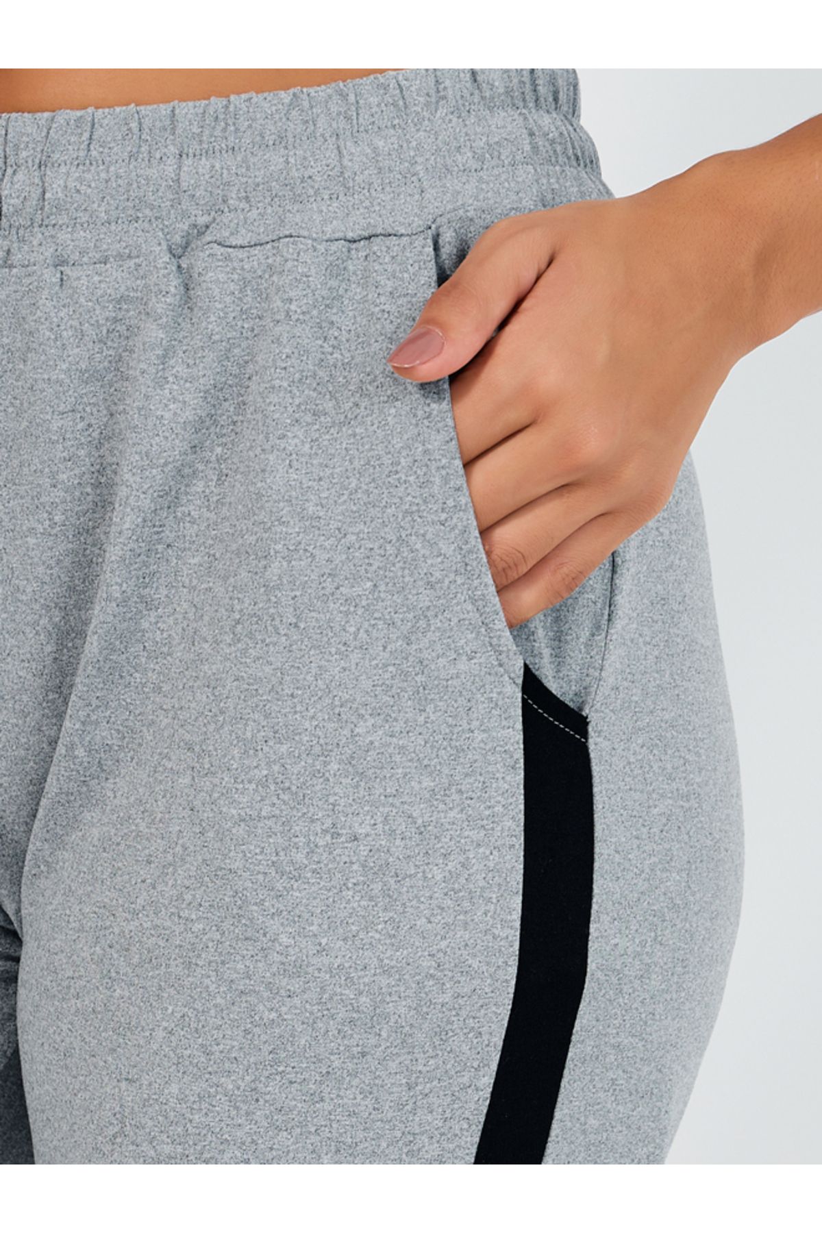 Styli-Melange Contrast Drawstring & Side Stripe Joggers 3