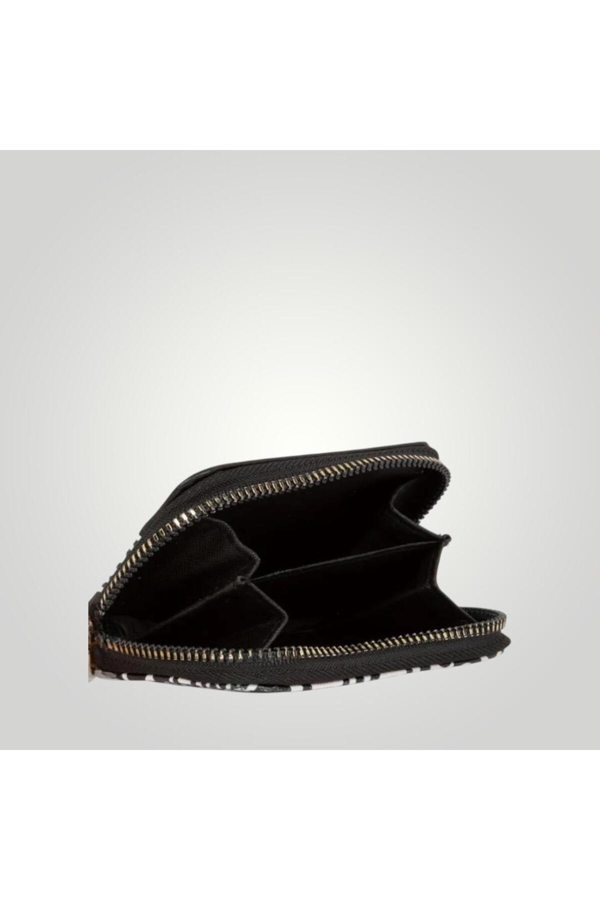 UCR HOME  Kalp Desenli Suni Deri Kadın Cüzdanı - Görsel 4