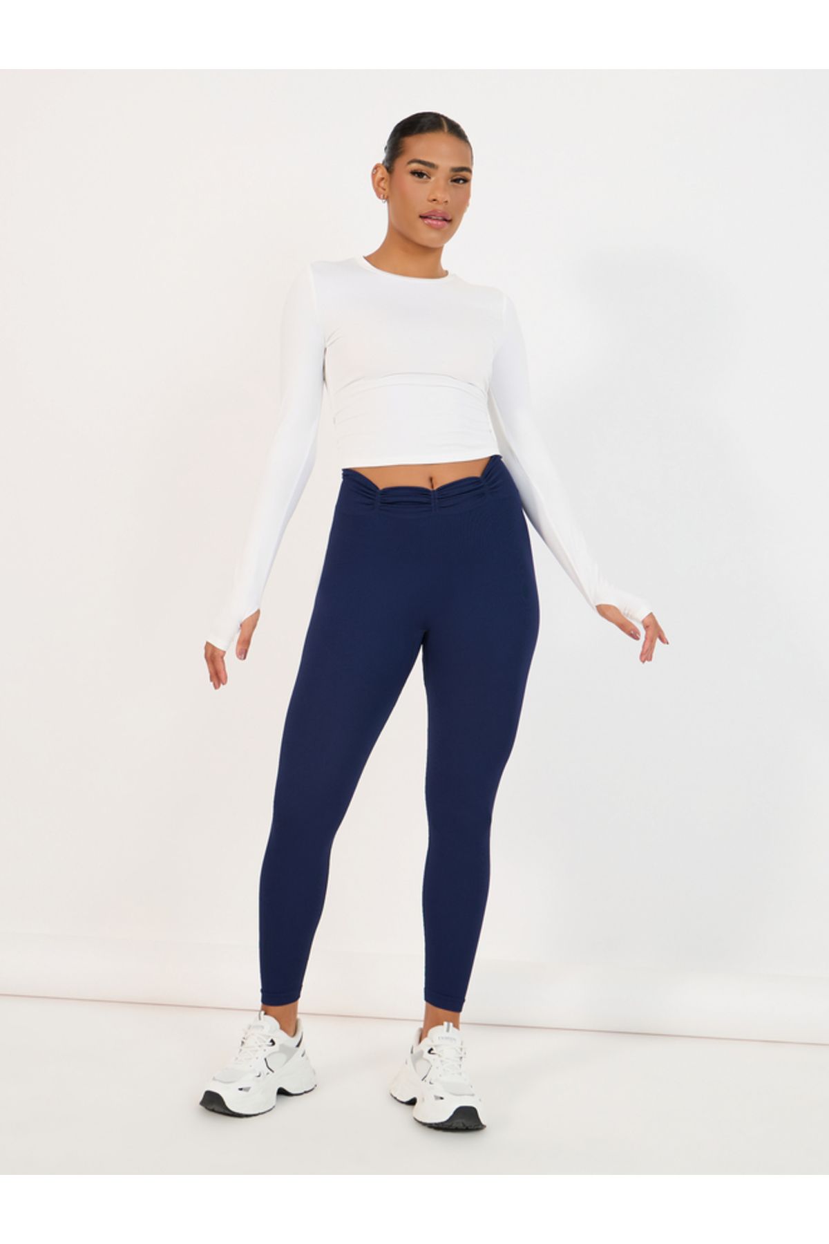 Styli-Ruched Waist Detail Leggings 1