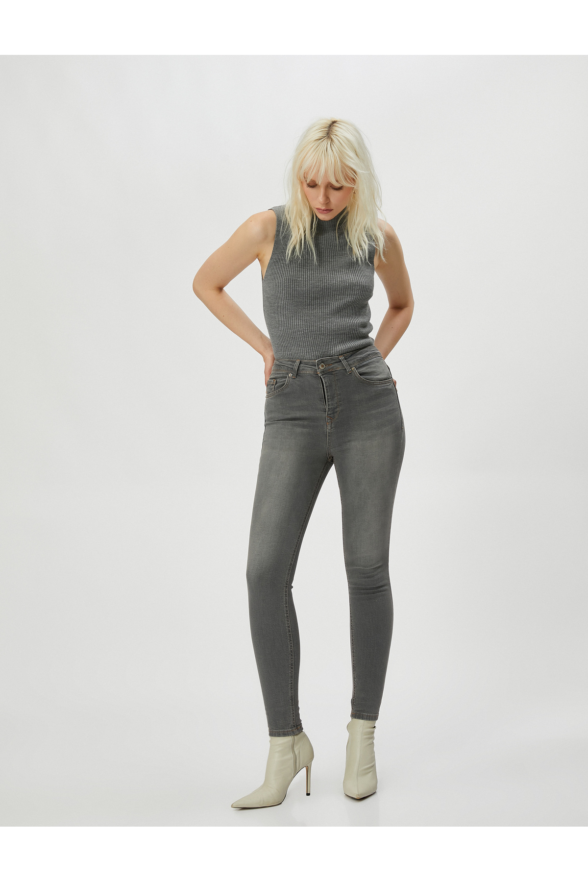 Yüksek Bel Kot Pantolon Dar Paça - Carmen Jeans