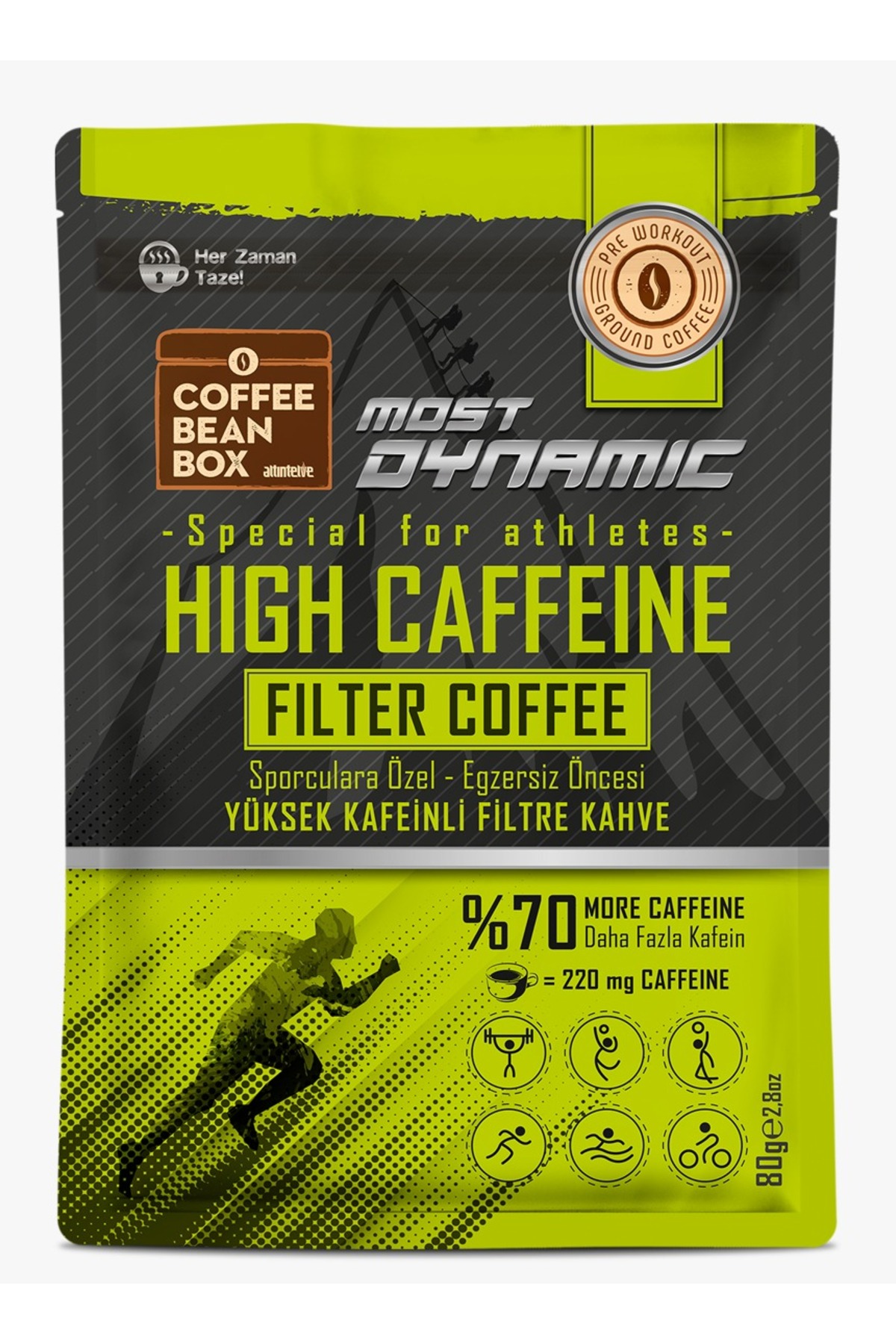 Altıntelve Most Dynamic Hıgh Kaffeine Filtre Kahve 80 gr Tekli