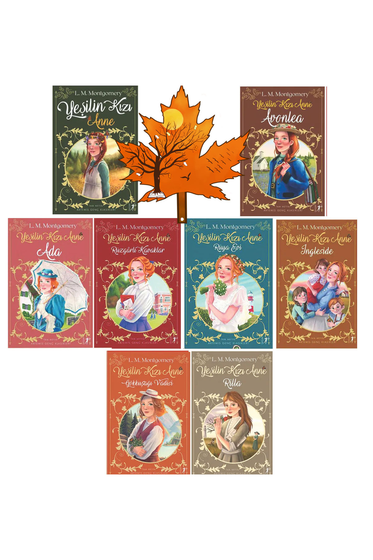 Artemis Yayınları Yeşilin Kızı Anne - 8 Kitap full set - Lucy Maud
