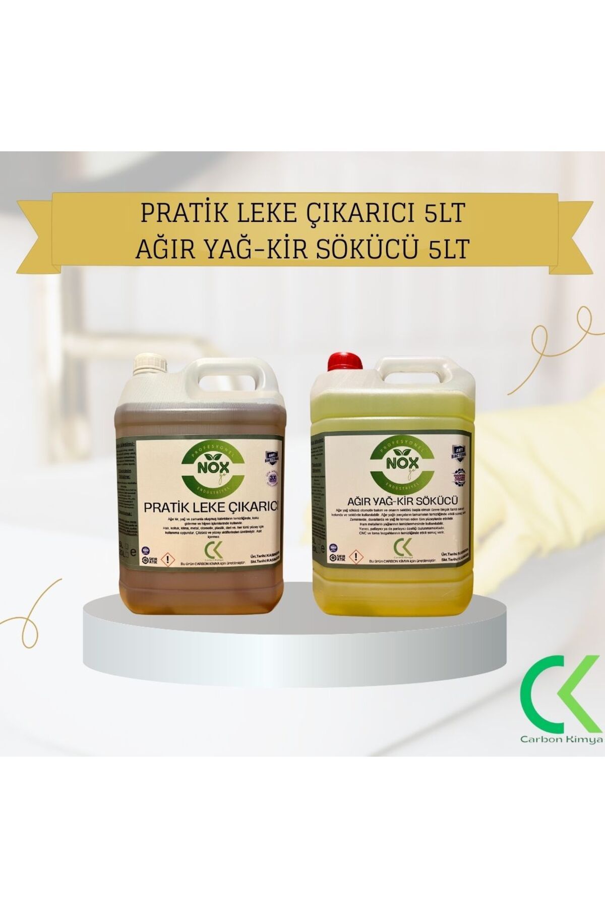 NOX GO Pratik Leke Çıkarıcı 5Lt + Ağır Yağ-Kir Sökücü 5Lt