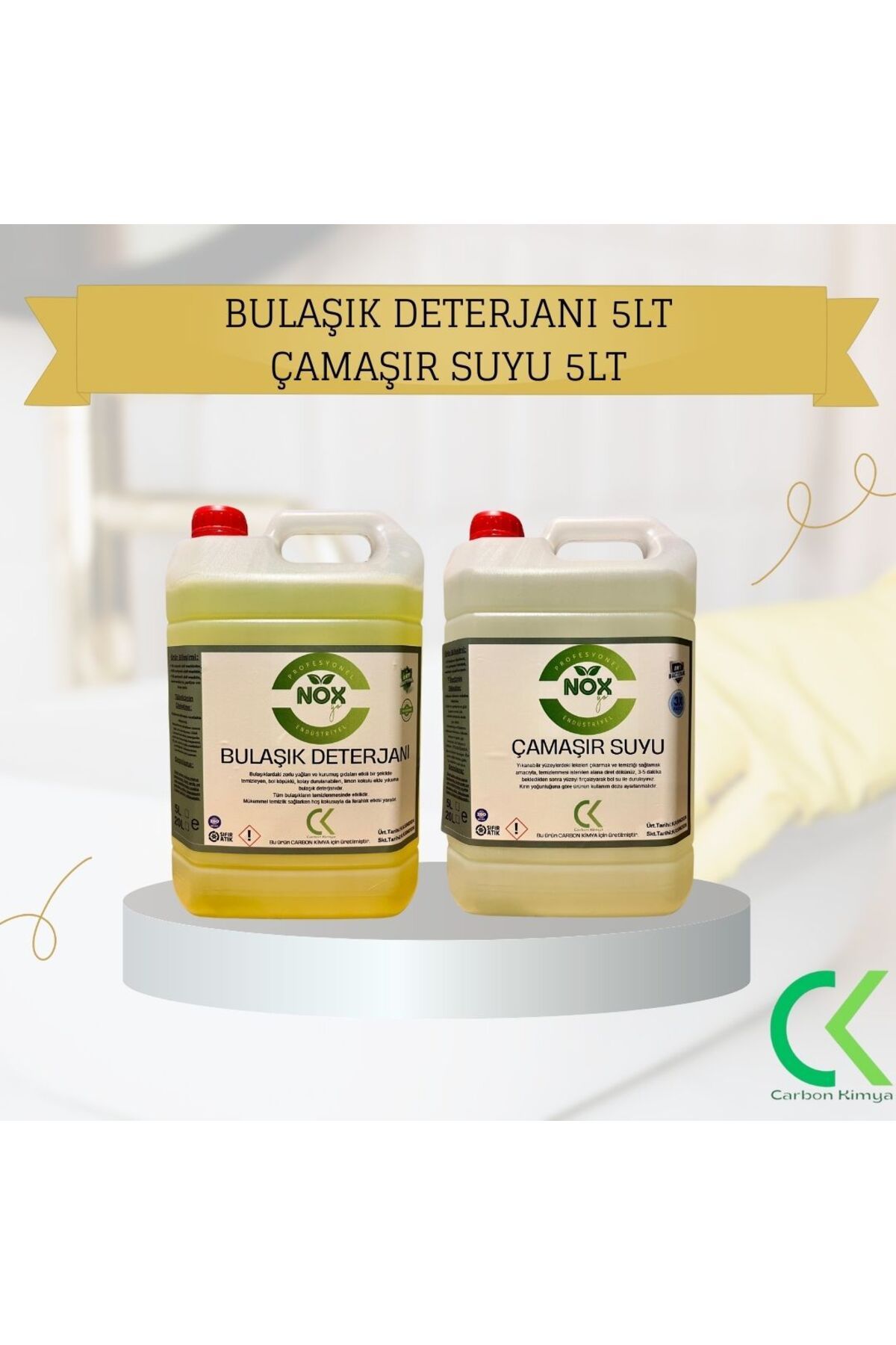 NOX GO ELDE YIKAMA BULAŞIK DETERJANI 5Lt + HİJYEN ÇAMAŞIR SUYU 5Lt