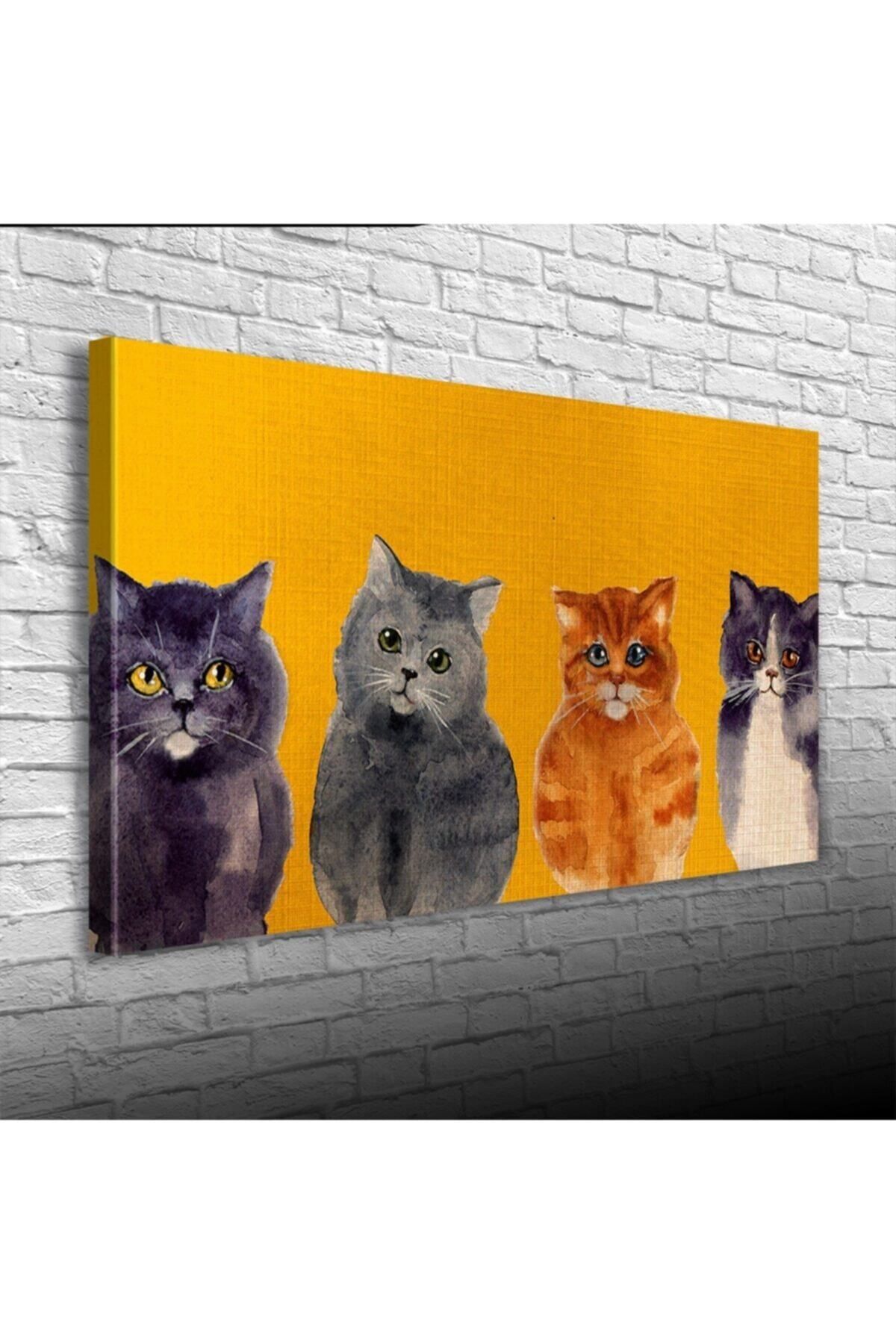 pazarella Yavru Kediler Canvas Tablo (60x120)