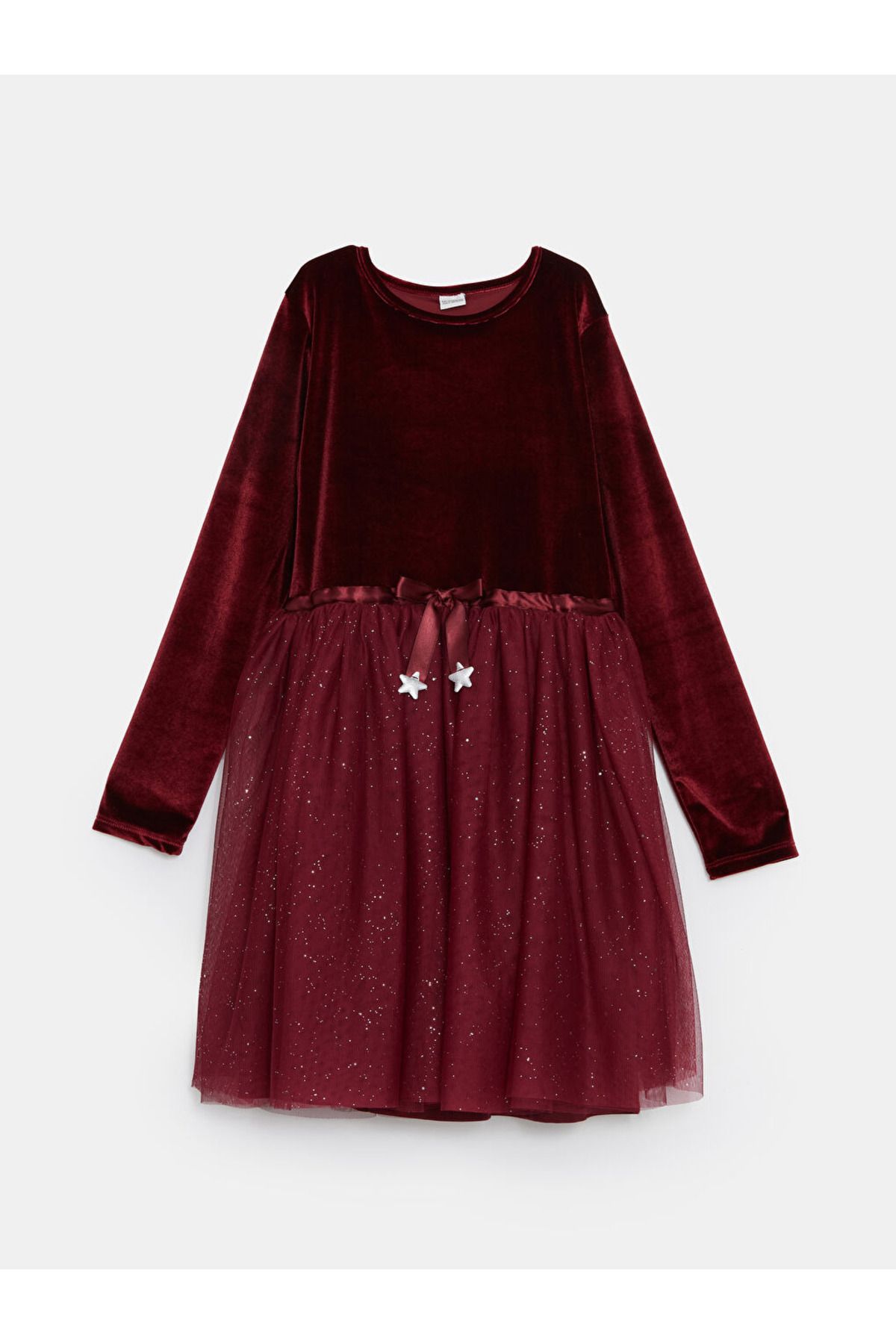 LC Waikiki-Lcw Velvet Girl's Crew Neck Dress 1