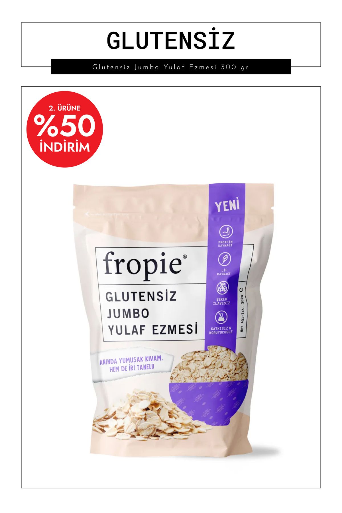 FROPİE Glutensiz Jumbo Yulaf Ezmesi 300 gr