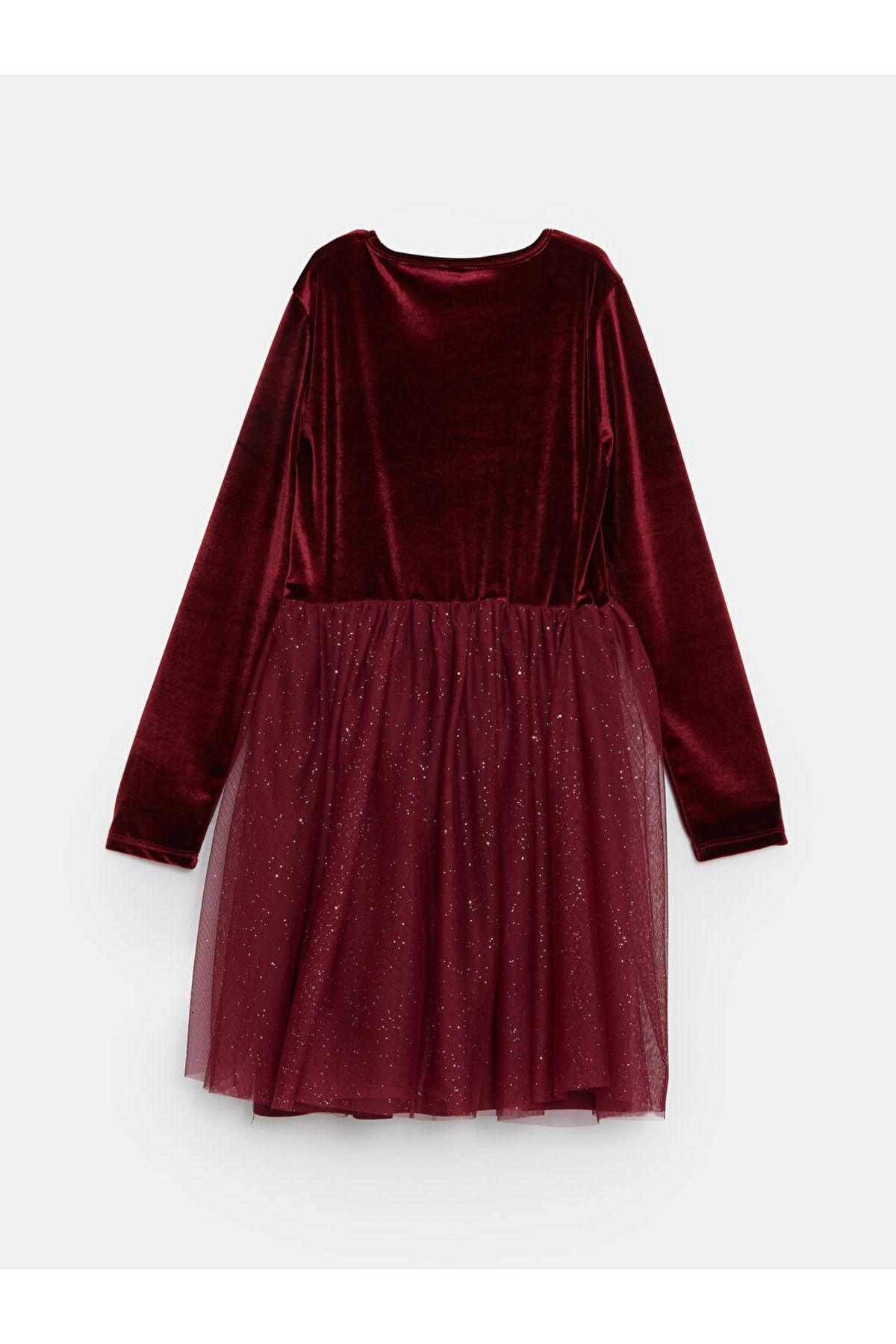 LC Waikiki-Lcw Velvet Girl's Crew Neck Dress 2