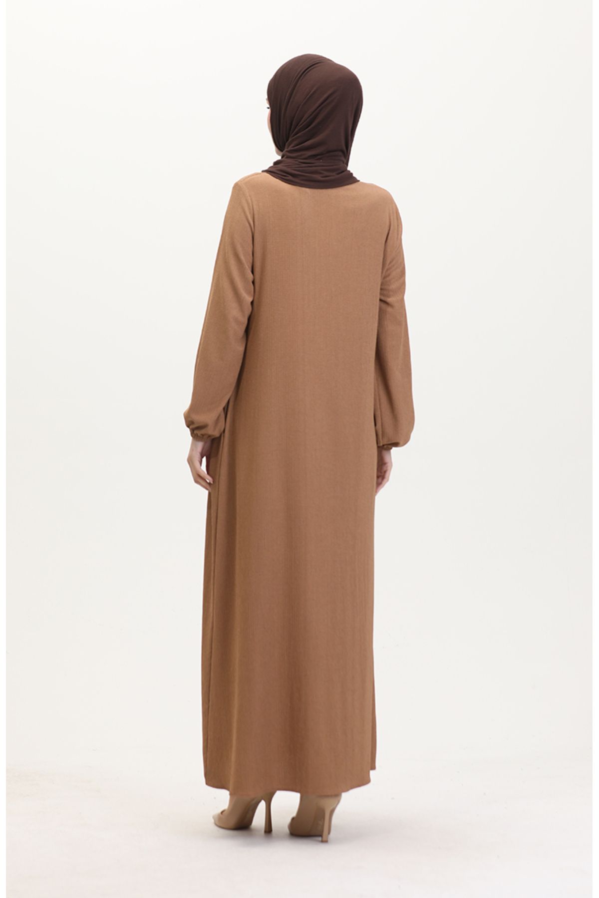 sefamerve-Mink Drawstring Ferace - 1027-06 Model 5