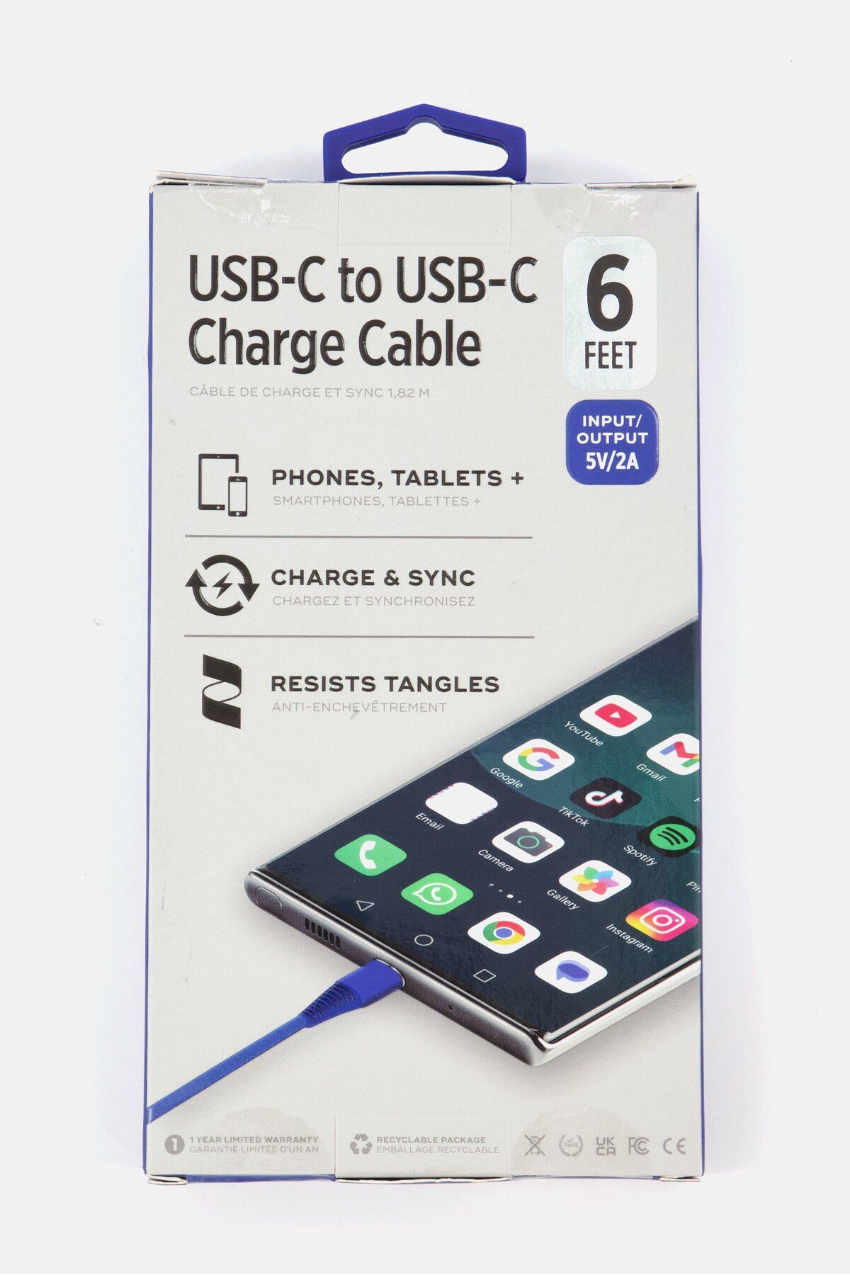 iWorld-USB To USB Charge Cable, Blue 2