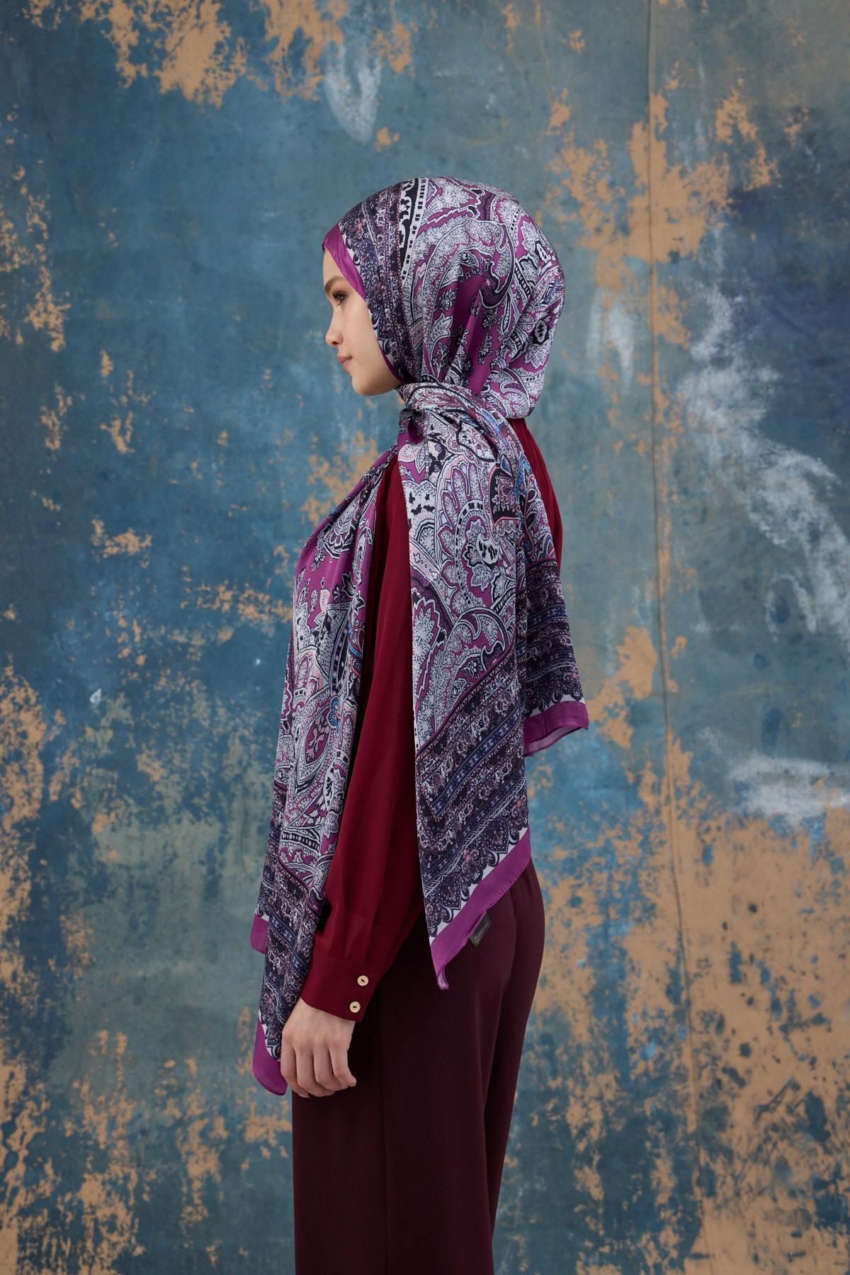 İpekhan-Fuchsia Indian Voile Shawl - 5007-02 4