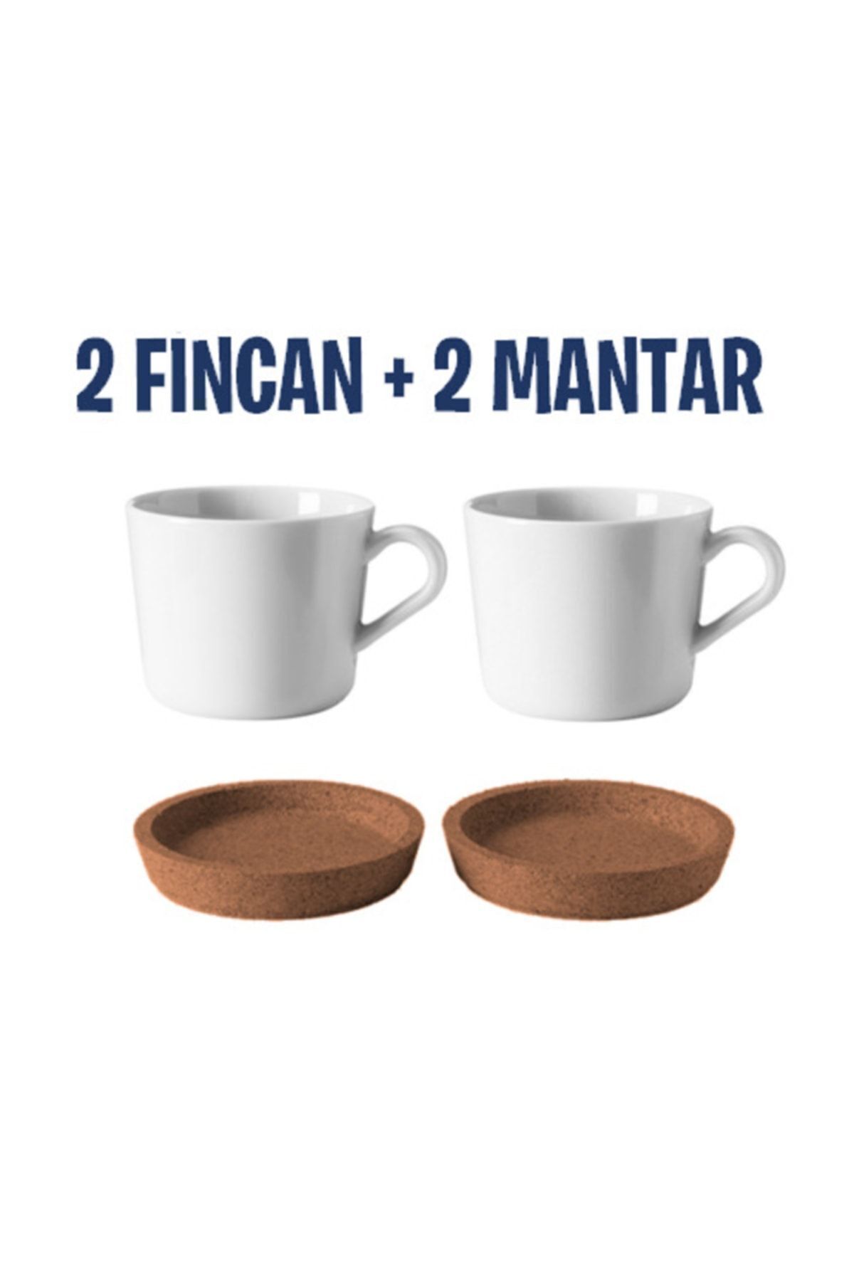 IKEA Fincan Ve Mantar Altlık Takım 2 Takım 2 Mantar  2 Fincan