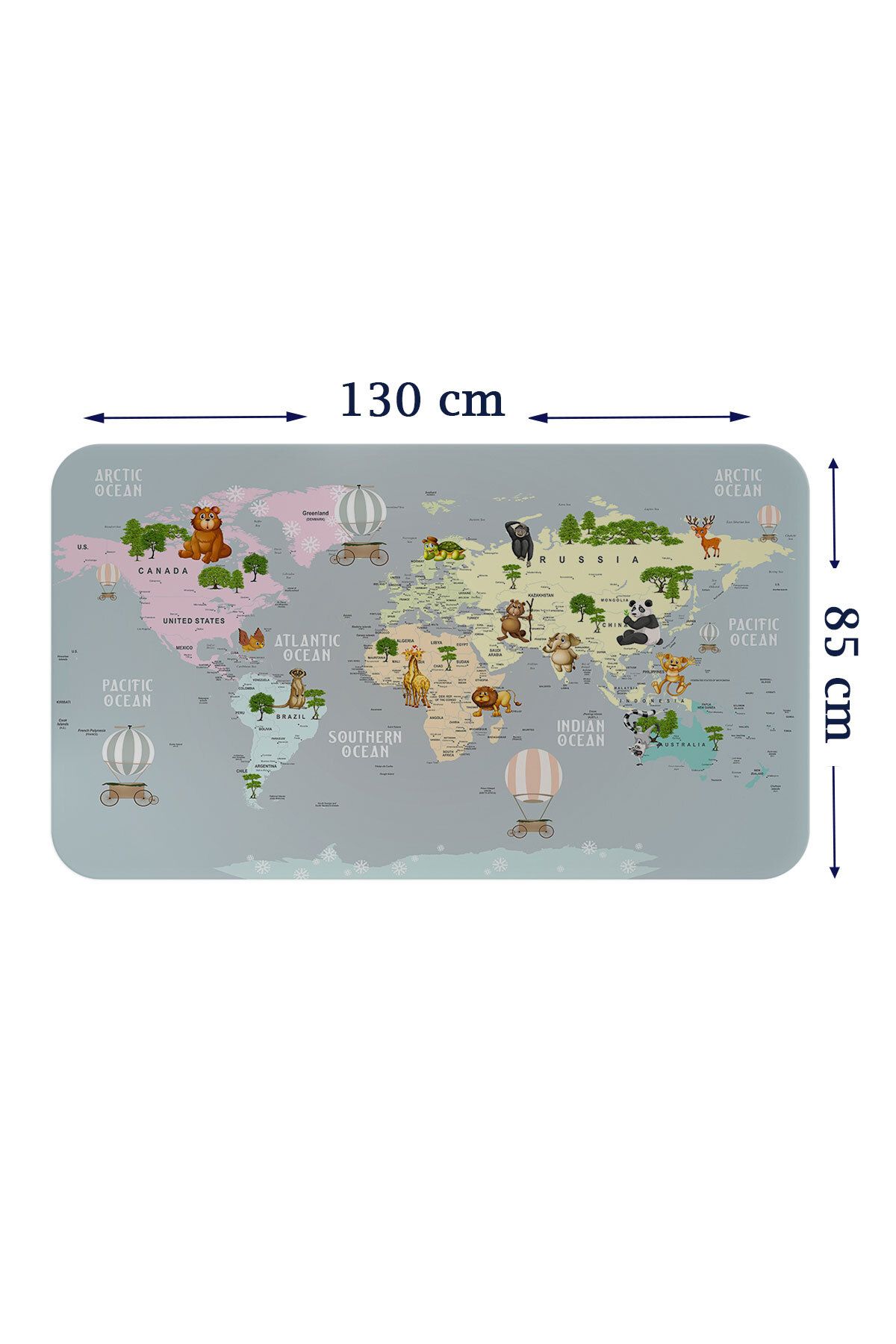 Yarımada Bahçe YB Eğitici Dünya Haritası Dünya Atlası Çocuk ve Bebek Odası Duvar Sticker-85x130-3816
