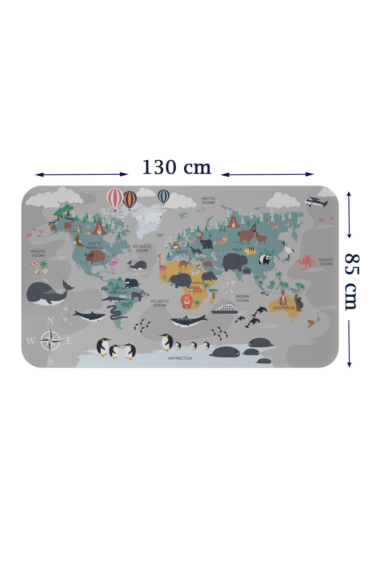Haye Collection Eğitici Dünya Haritası Dünya Atlası Çocuk ve Bebek Odası Duvar Sticker-85x130-3821