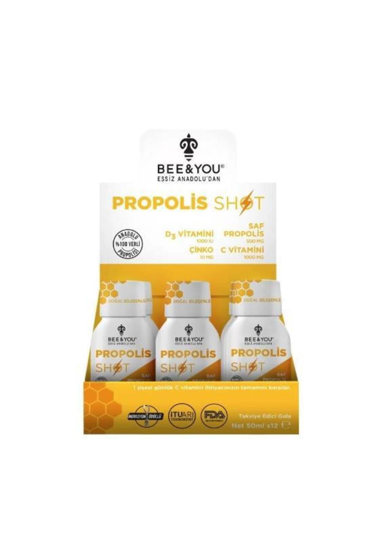 BEE & YOU FROM THE FASCINATING ANATOLIALAND-Bee & You Phenolix Propolis - 50Mlx12 Shot with D3+Zinc+Vitamin C 1