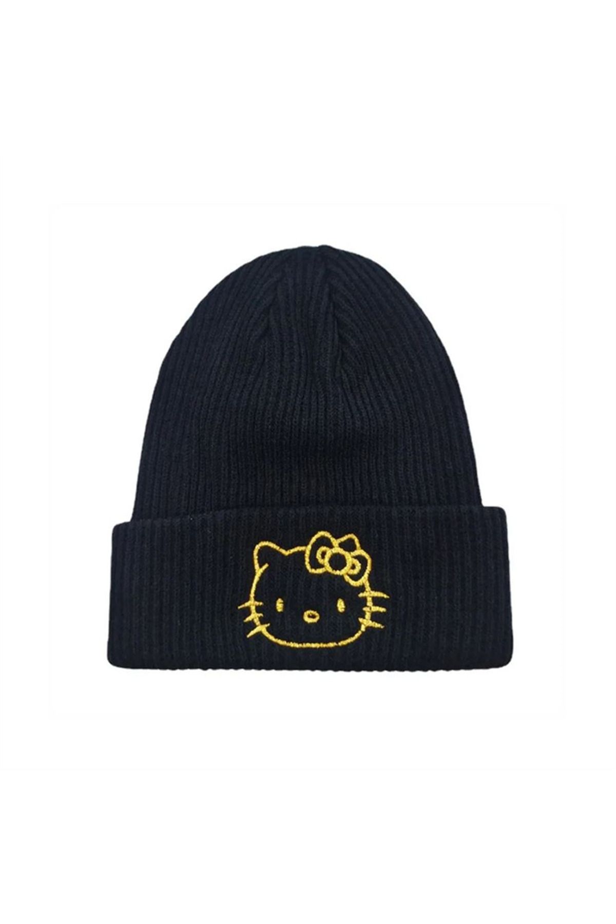 Karakedi Beretă Neagră Hello Kitty Galbenă Unisex - Single Dimension
