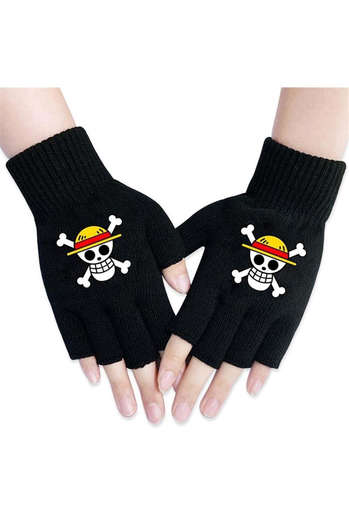 Karakedi Anime One Piece - Logo Kesik Parmak Unisex Eldiven görsel 4