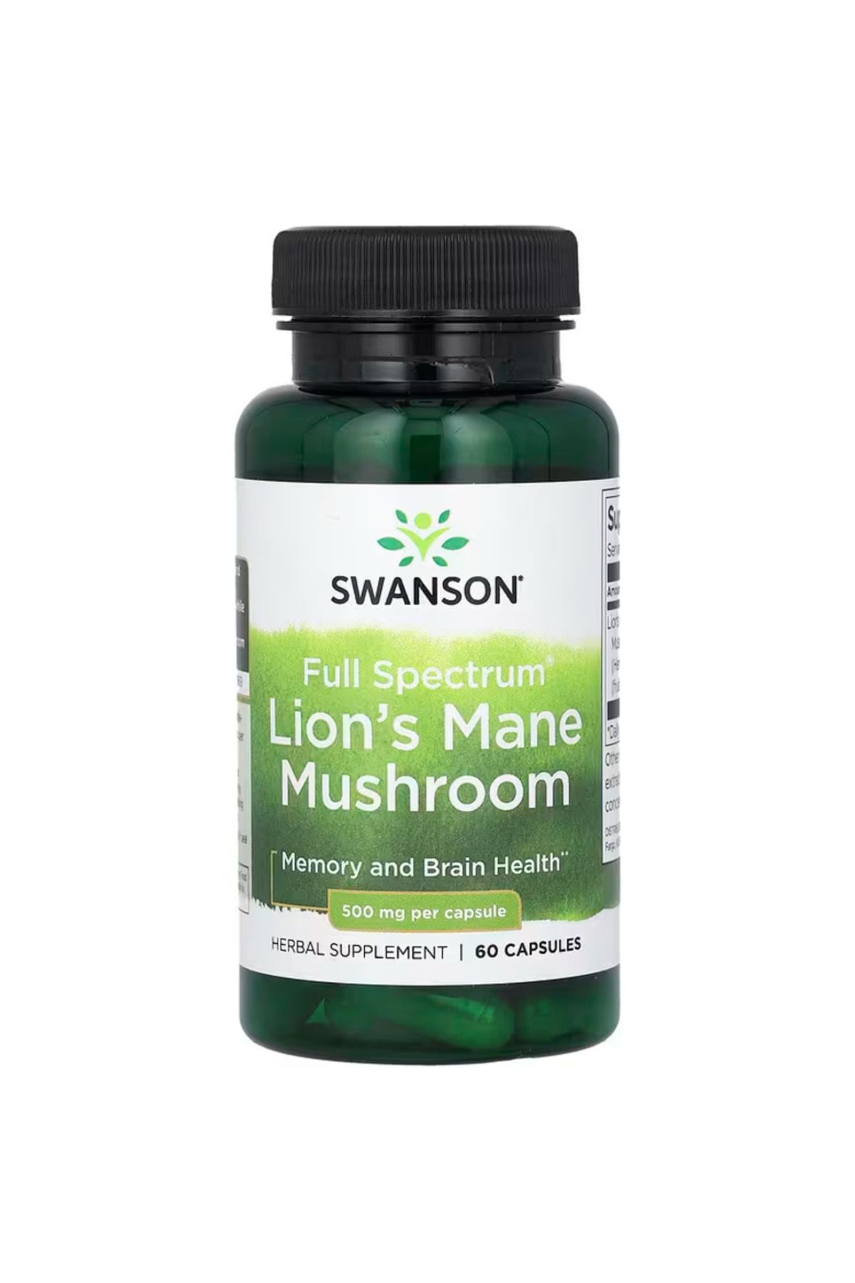 SWANSON , Full Spectrum Lion's Mane Mushroom, 500 mg, 60 Capsules vr443