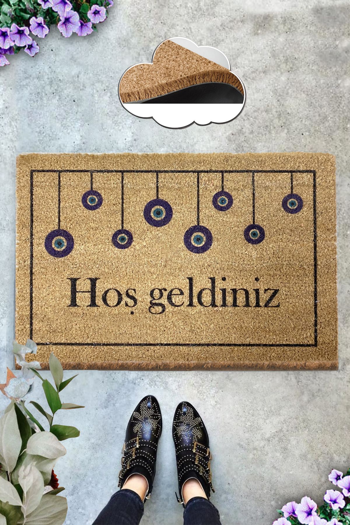 Chilai Home Coco Whammy 40x60 Cm Covoraș Cu Peri, Covoraș Decorativ Multifuncțional Pentru Interior Și Exterior - 40 x 60