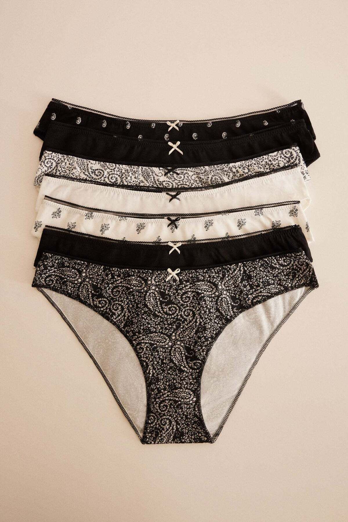 Women'secret-Classic cotton panties with b & w 7 2