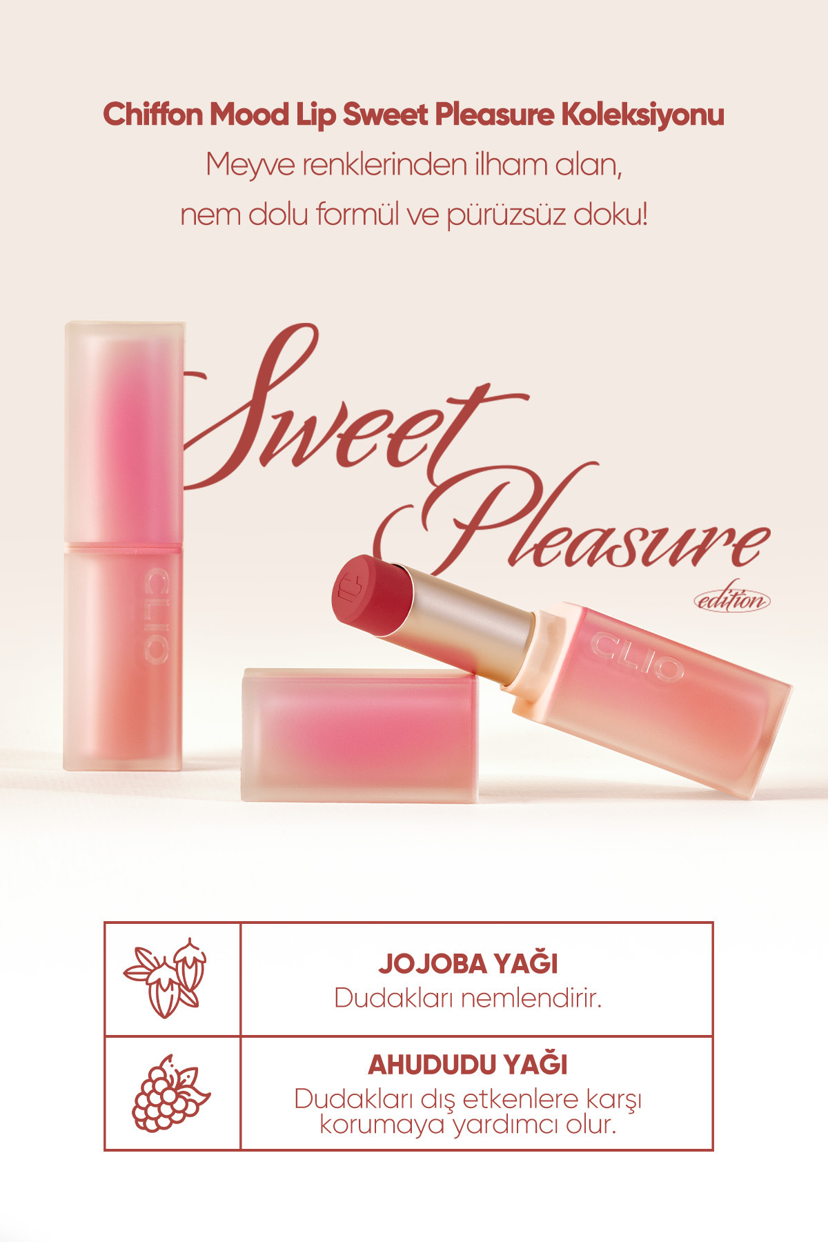 CLIO-Lipstick with Soft Texture, Light Matte Appearance Clio Chiffon Mood Lip (07 Raspberry Chiffon Souffle) 6