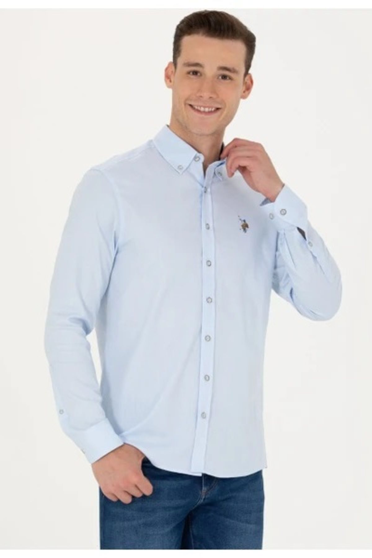 پیراهن مردانه آبی روشن Cedcolor024k 1962092 U.S. Polo Assn.