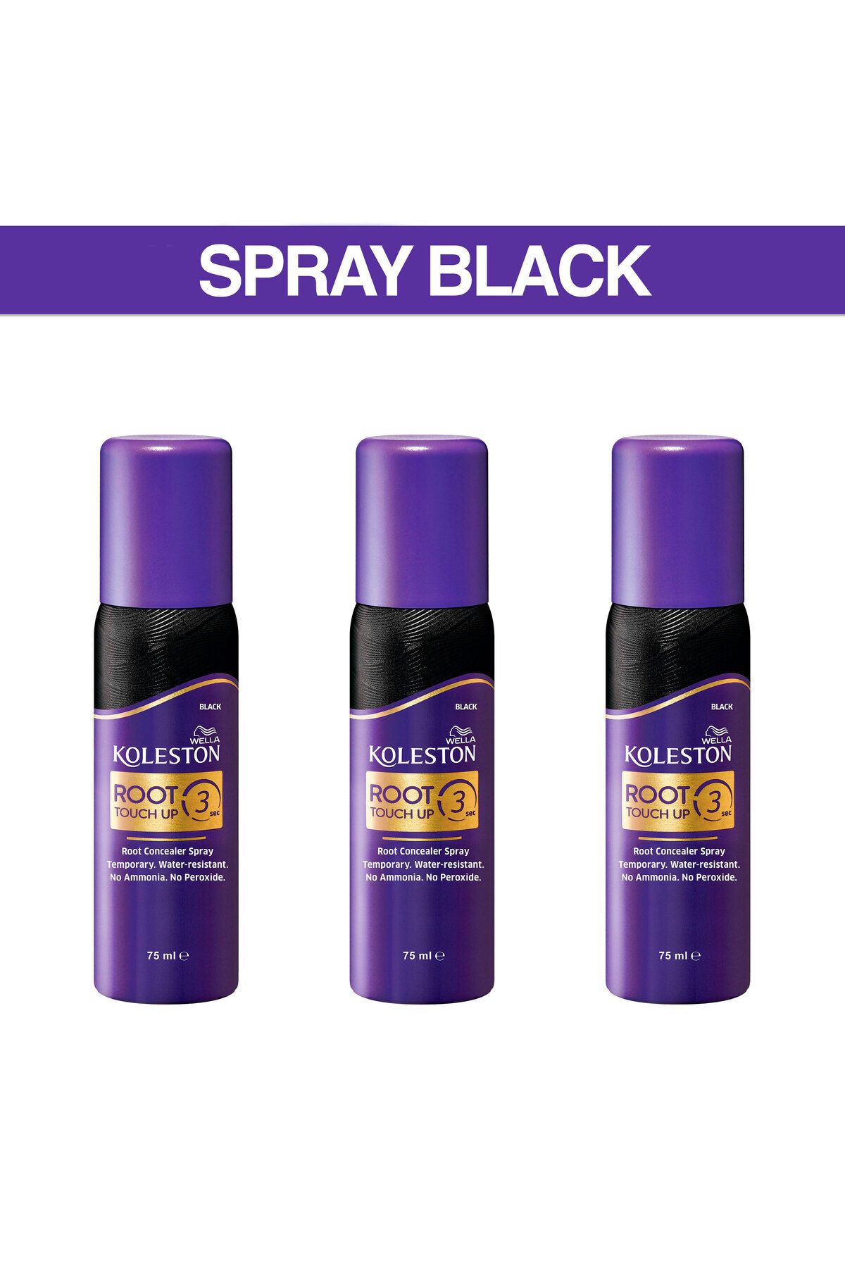 Wella-Koleston Root Touch Up Spray Black Pack of 3 1