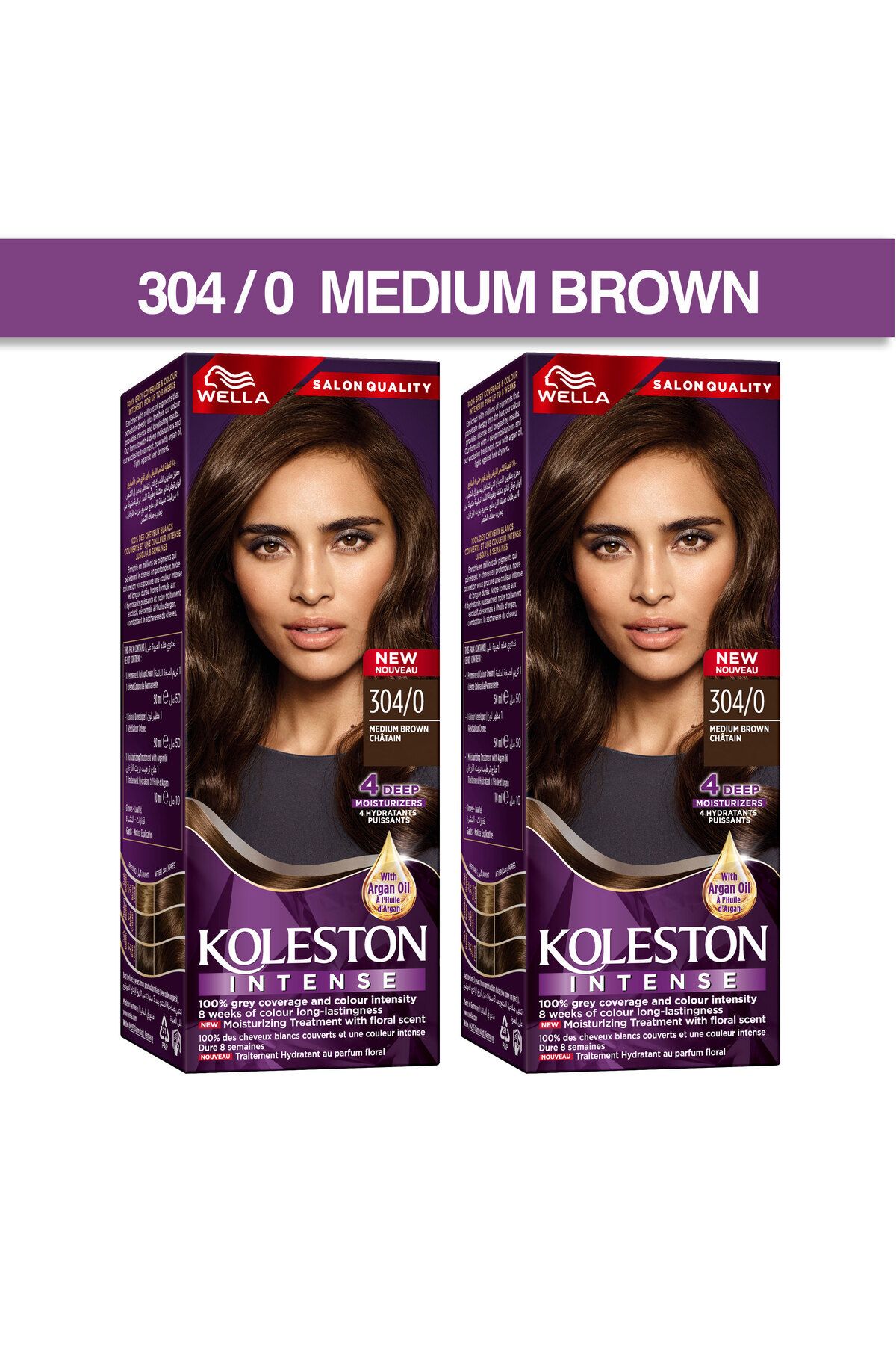 Wella-Koleston Intense Hair Color 304/0 Medium Brown Pack of 2 1