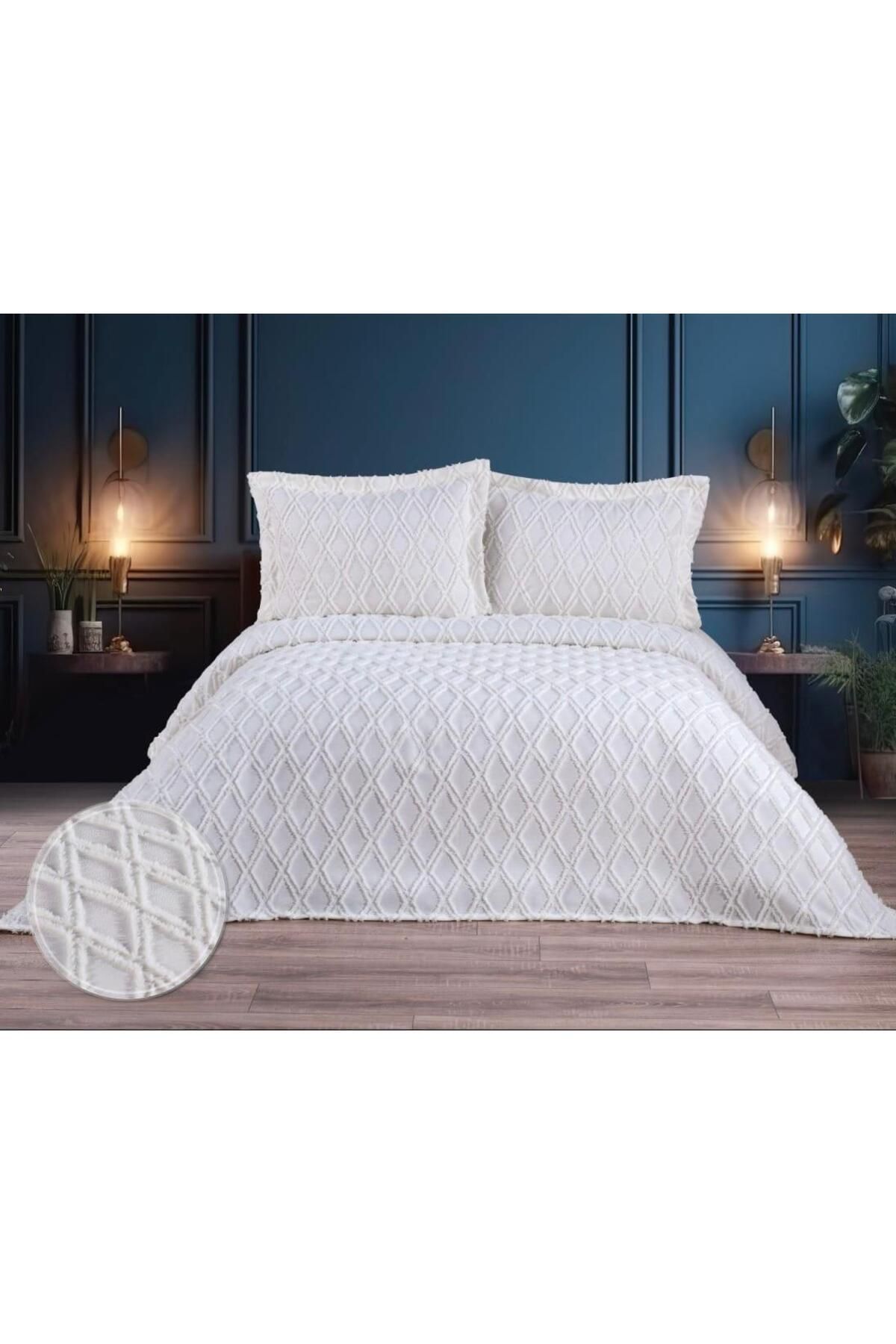Bayev-Fenomen Arenisca Pique Nordic Bedspread - Cream Set 2