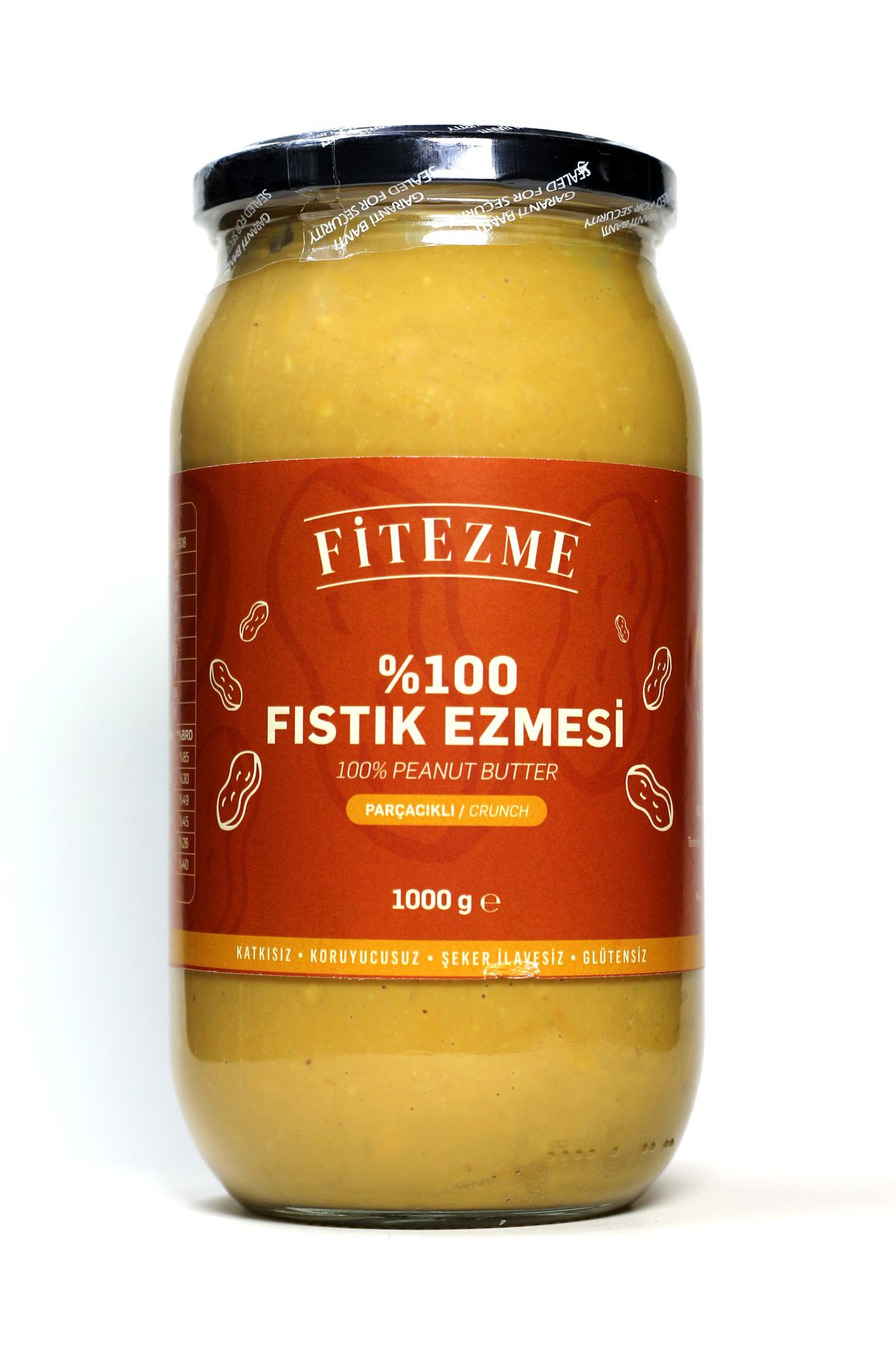 fitezme 100% Fıstık Ezmesi ( Yer Fıstığı ) Parçacıklı 1000g