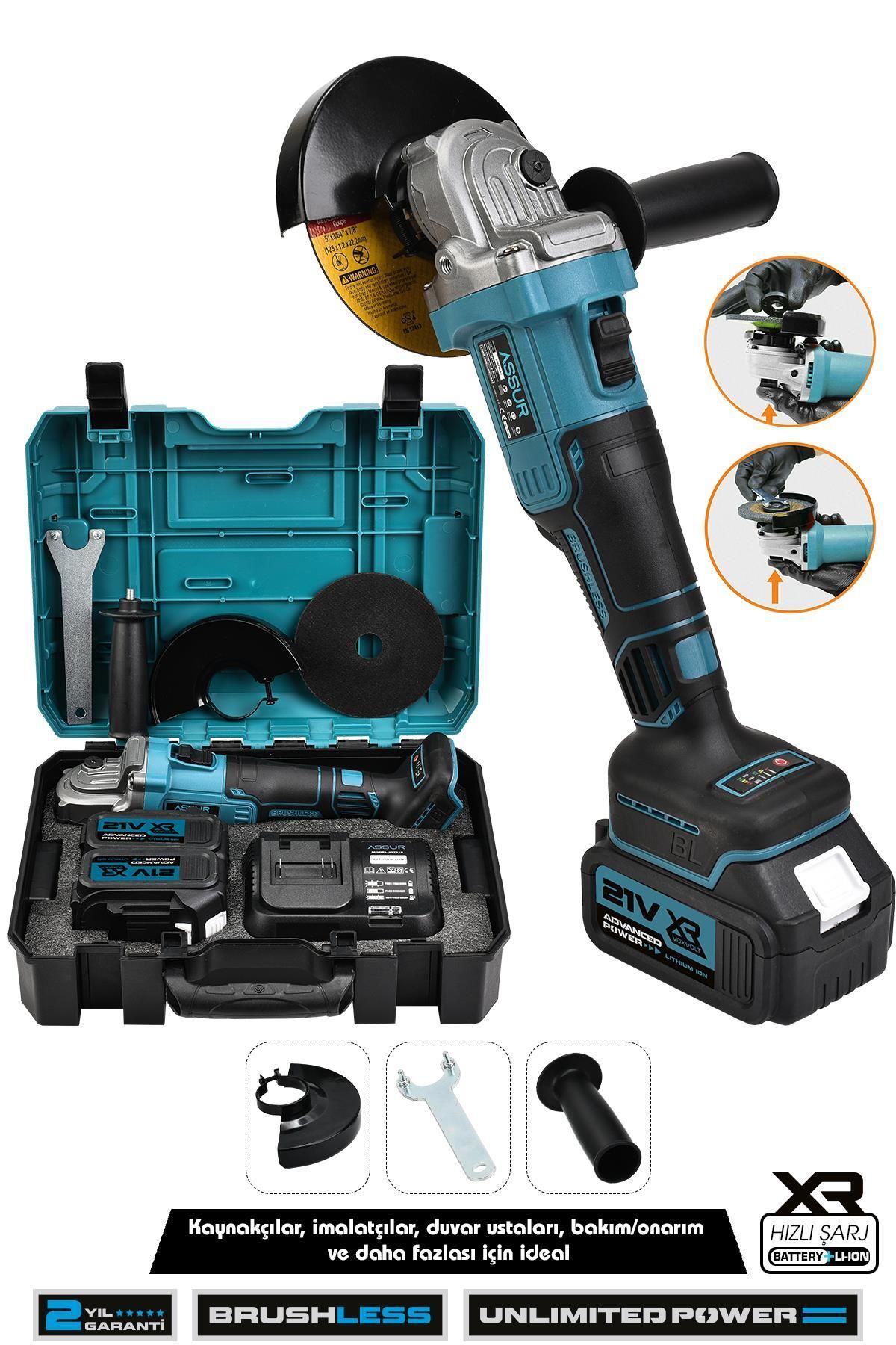 Jetta Power Tools Assur Plus Pro Şarjlı Taşlama Ve Testere Başlık Budama Testeresi Ve Taşlama