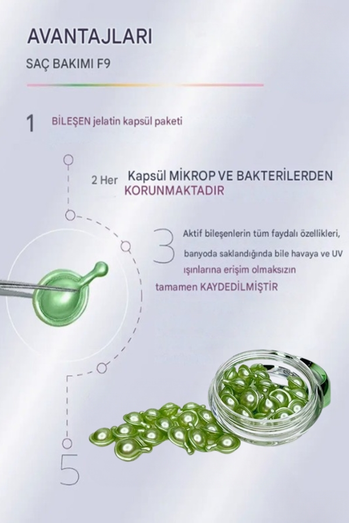 Saç Besleyici Uzatıcı Kapsül Serum Buğday Özlü 30 Kapsül 30 Gün 100ML — YSLGNGSEDR4 — تصویر 5 از 7