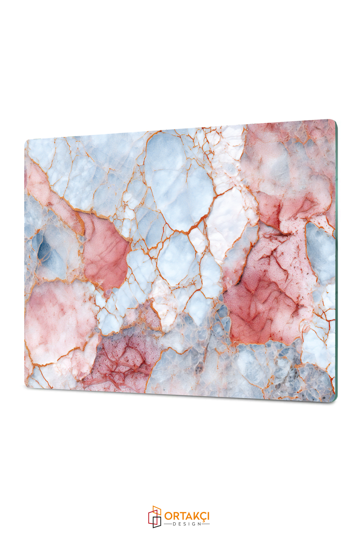 Pink Marble Patterned | Tempered Glass Cutting Board - Glass Cutting Board 25*35 Cm