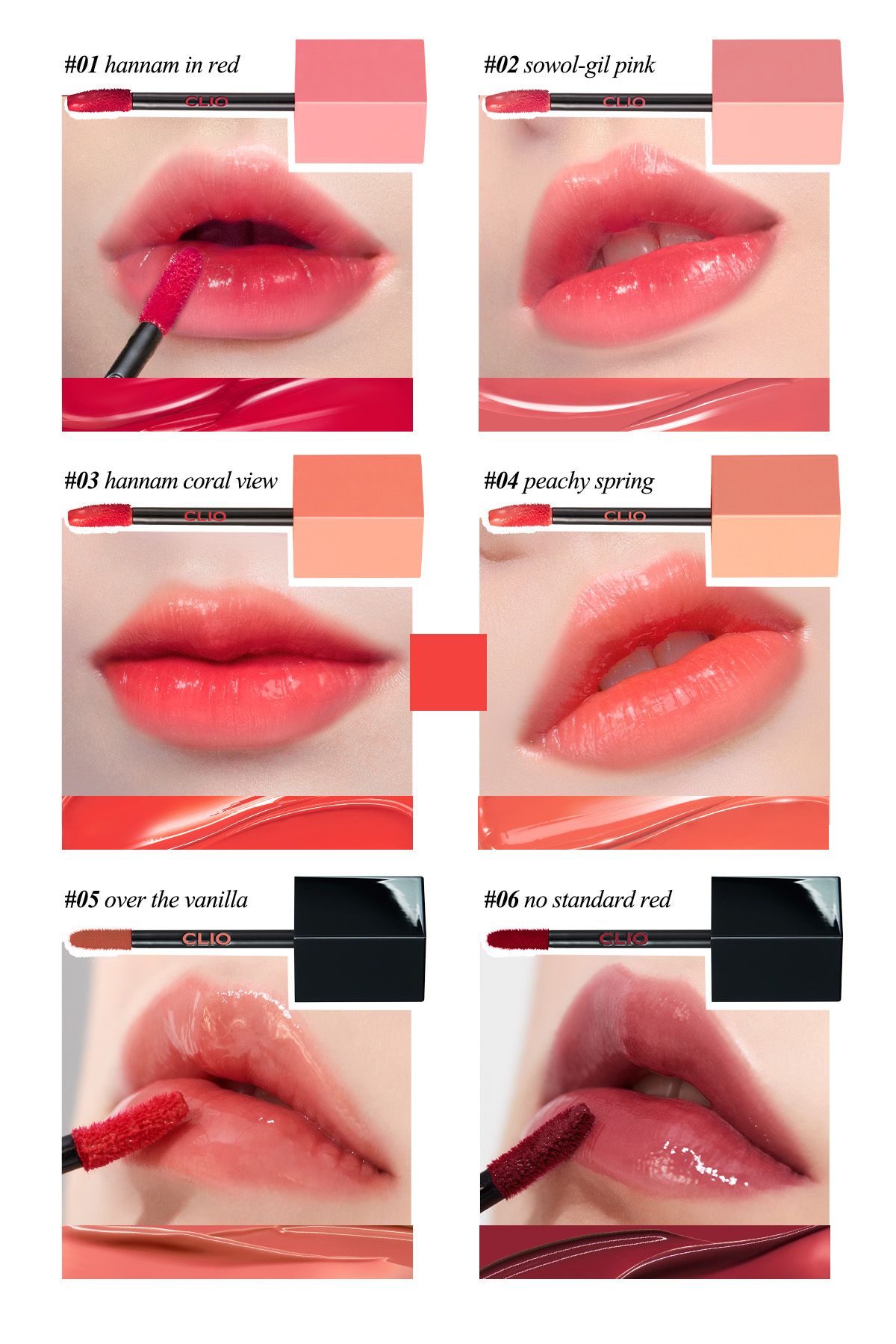 CLIO-Clio Dewy Syrup Tint - Luminous Colors, Moisturizing, Long-Lasting (01 Hannam in Red) 3