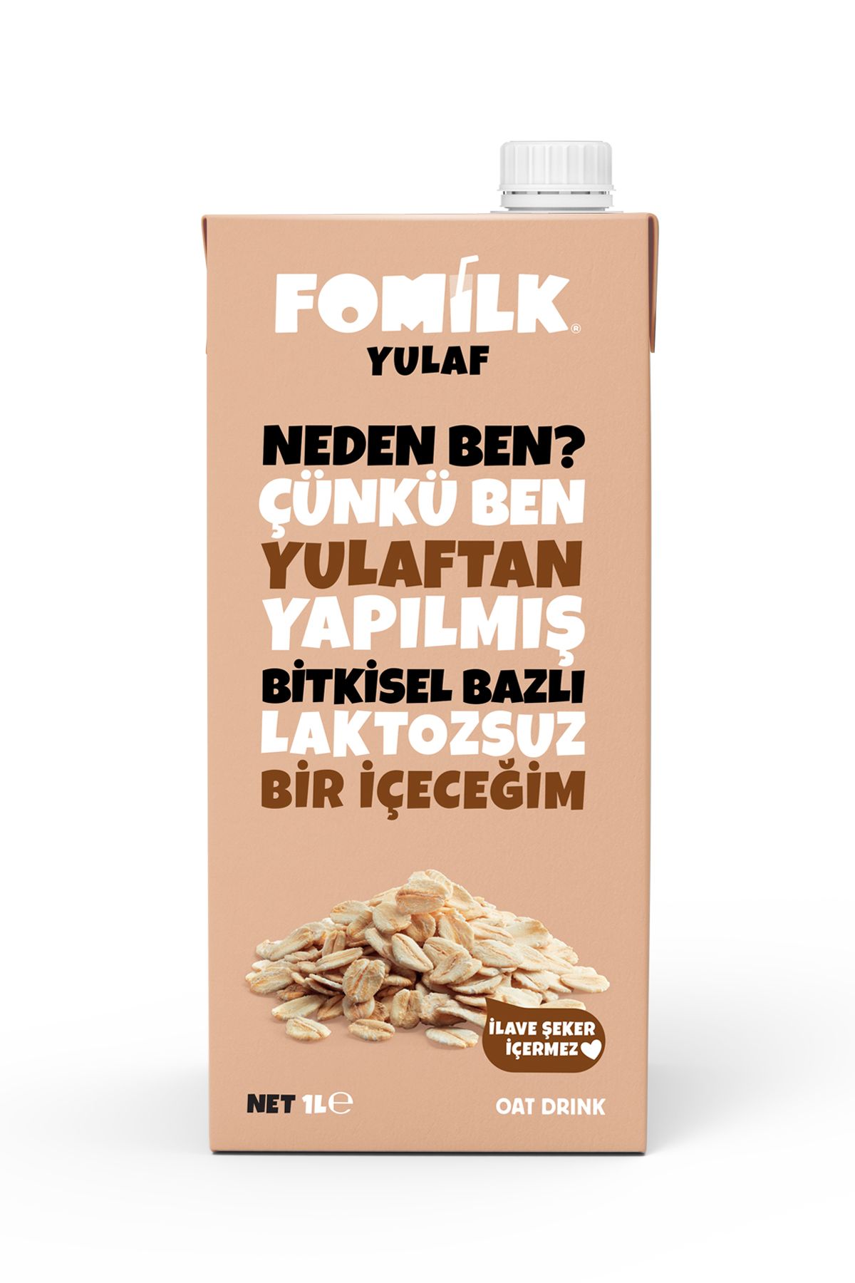 Fomilk Yulaf Sütü 1 L Bitkisel Bazlı Laktozsuz Vegan