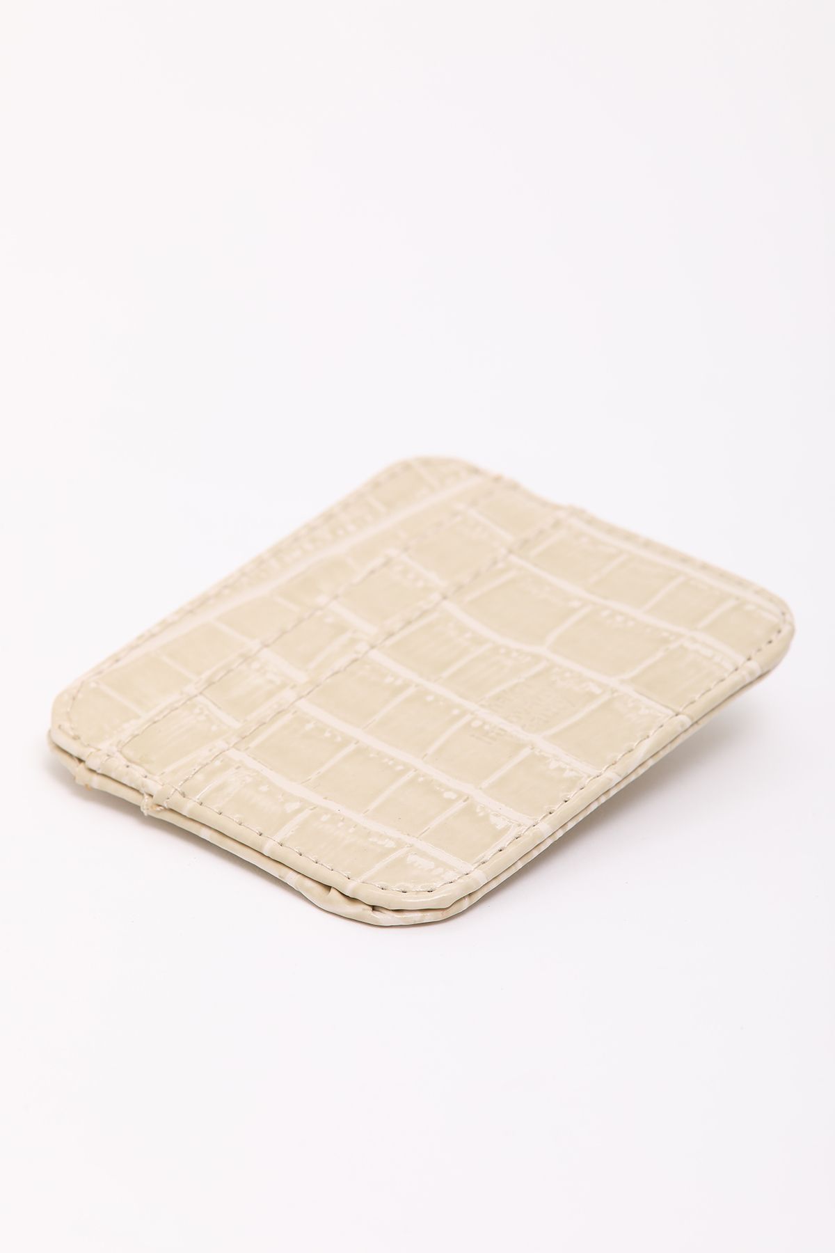 SHAKA-Shk181 Cream Crocodile Faux Leather Unisex Card Holder with 4 Card Holders and Coin Compartments 3